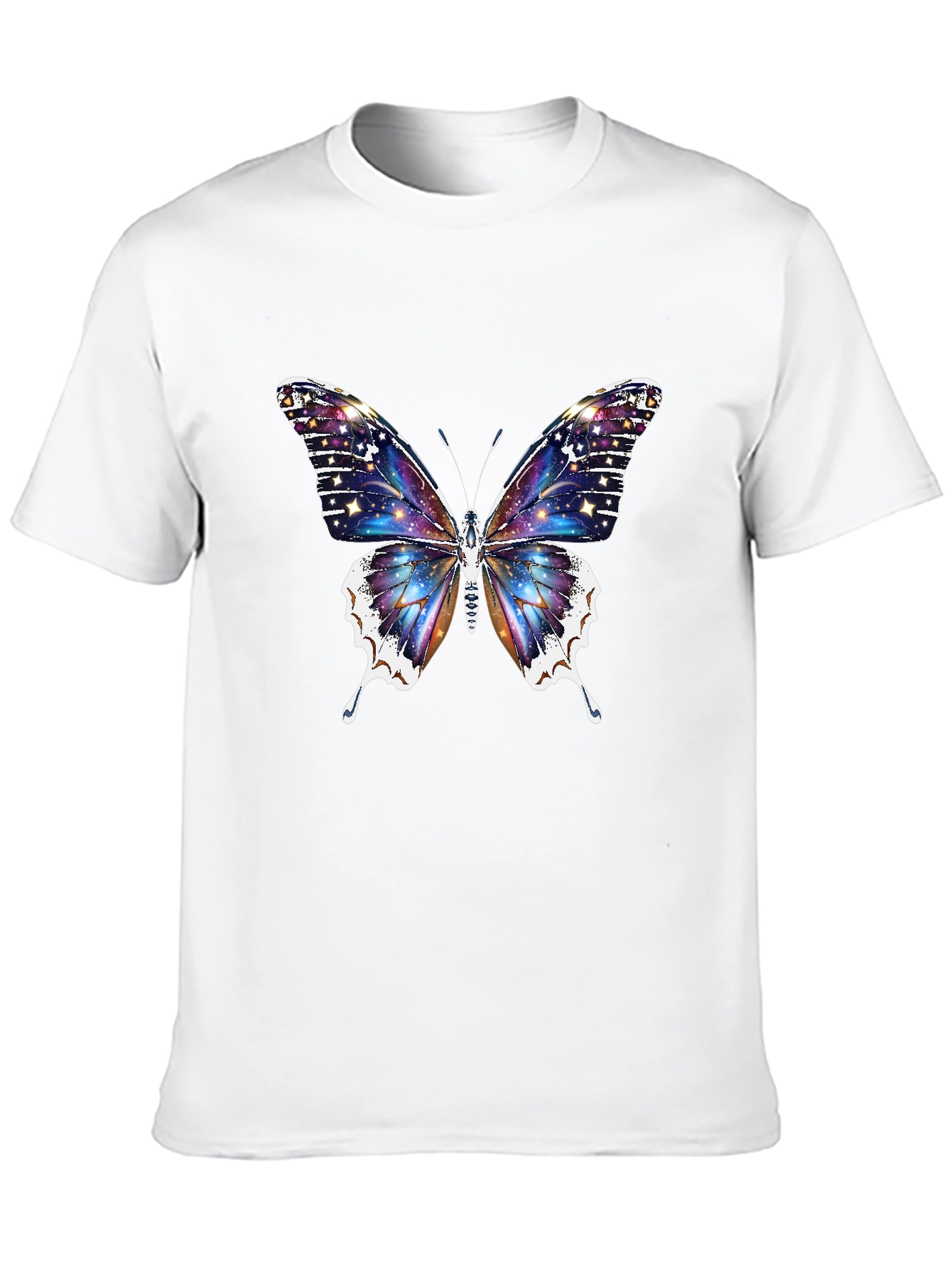 Galaxy Butterfly Graphic Black T-Shirt