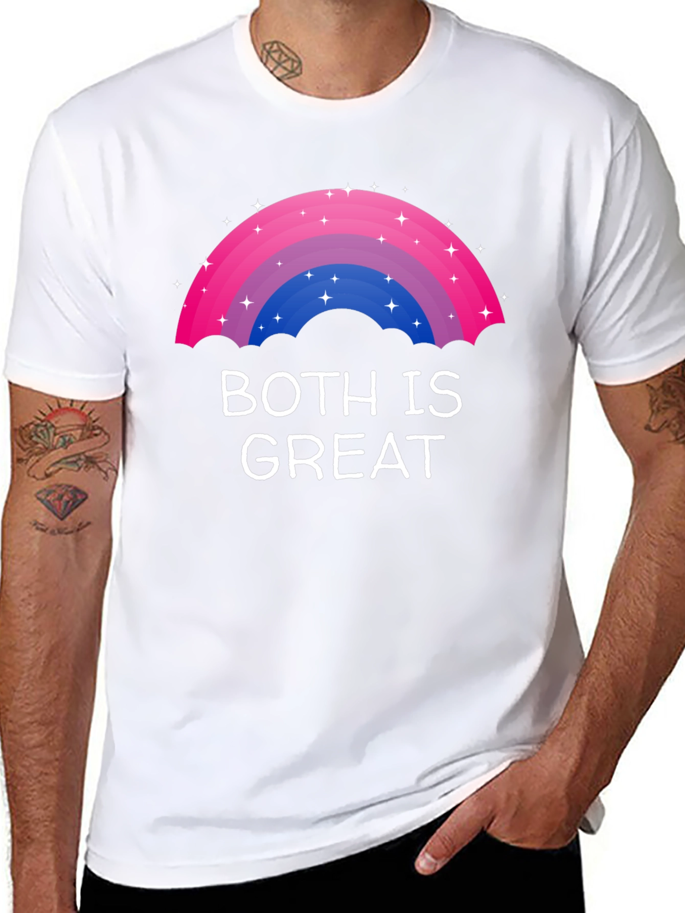 Bisexual Pride Rainbow T-Shirt - Both Is Great