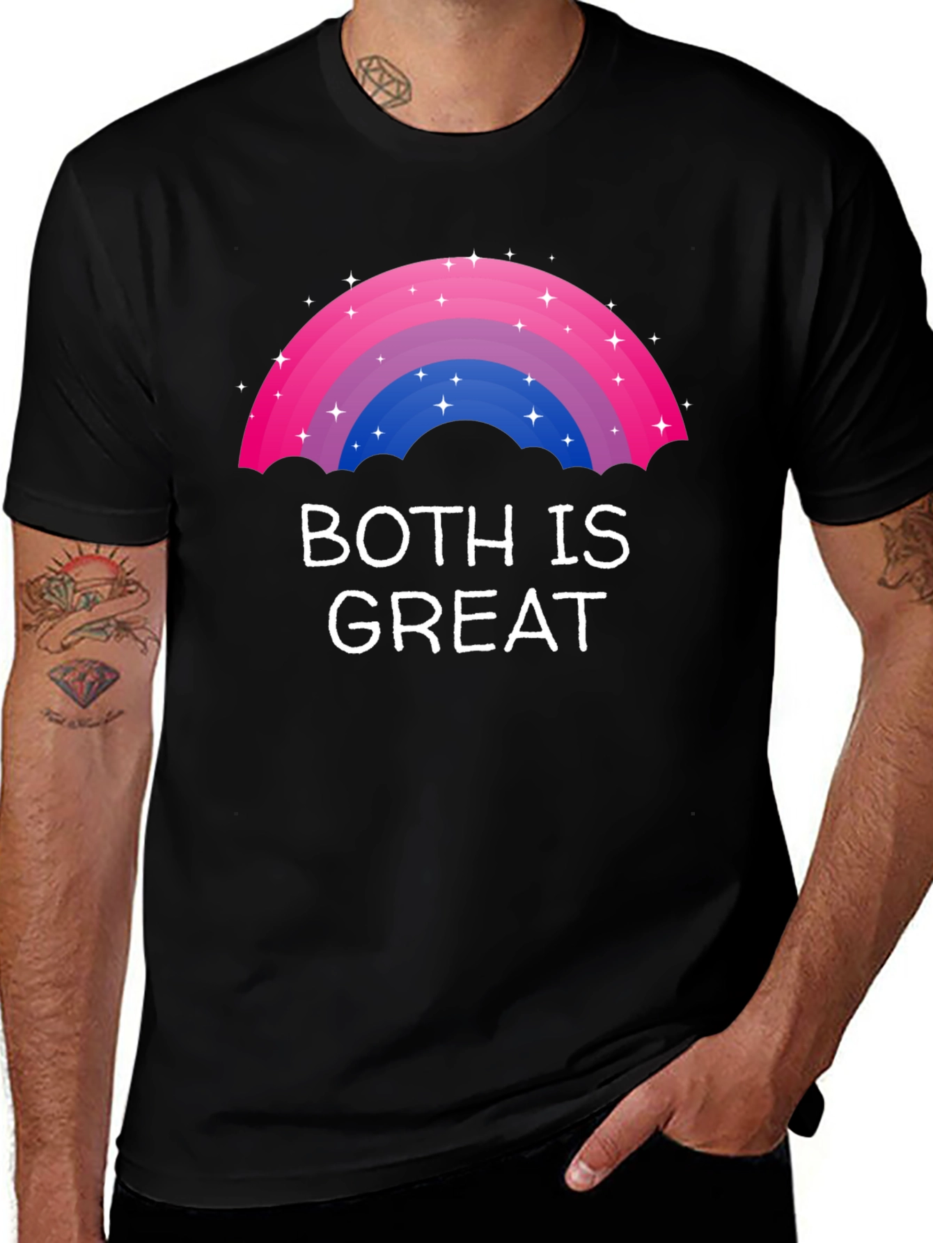 Bisexual Pride Rainbow T-Shirt - Both Is Great