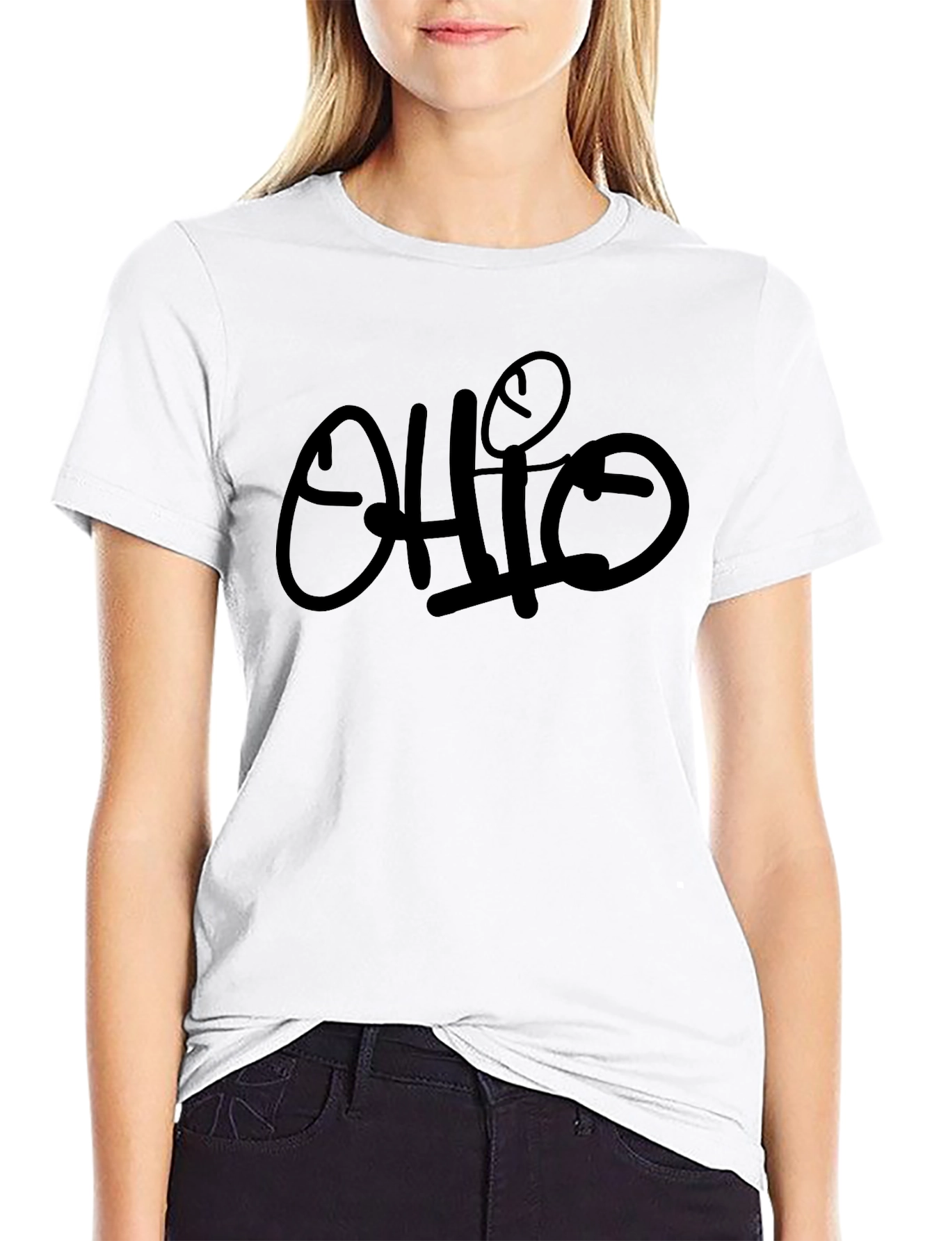 Ohio Graphic Print Black T-Shirt