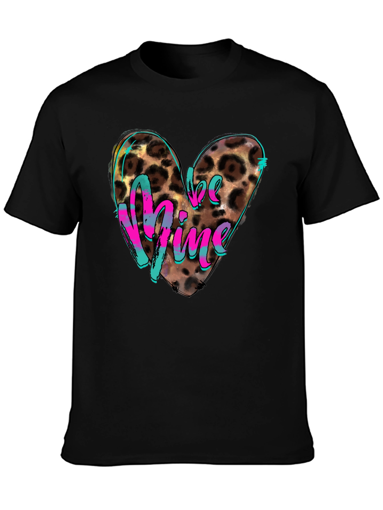 Leopard Heart Be Mine Graphic T-Shirt
