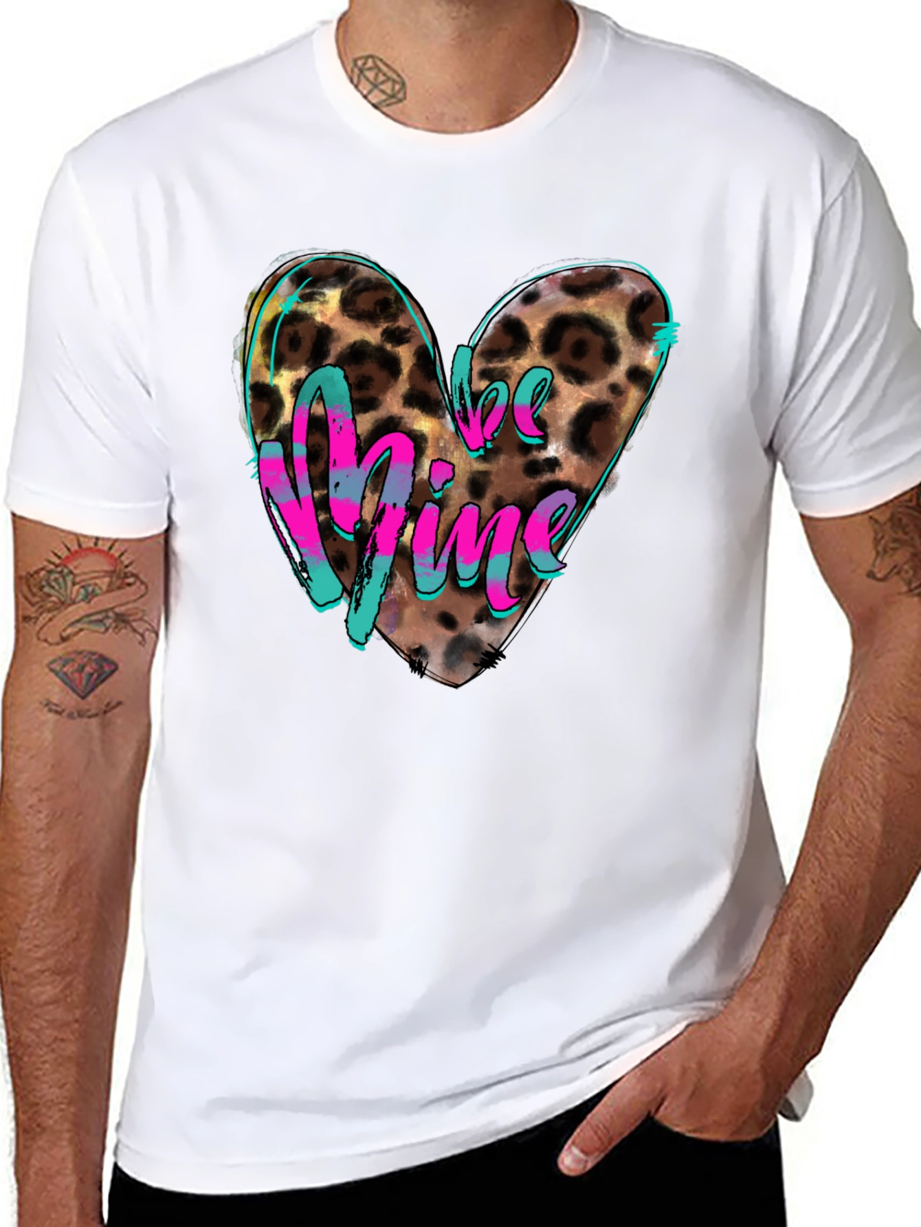 Leopard Heart Be Mine Graphic T-Shirt