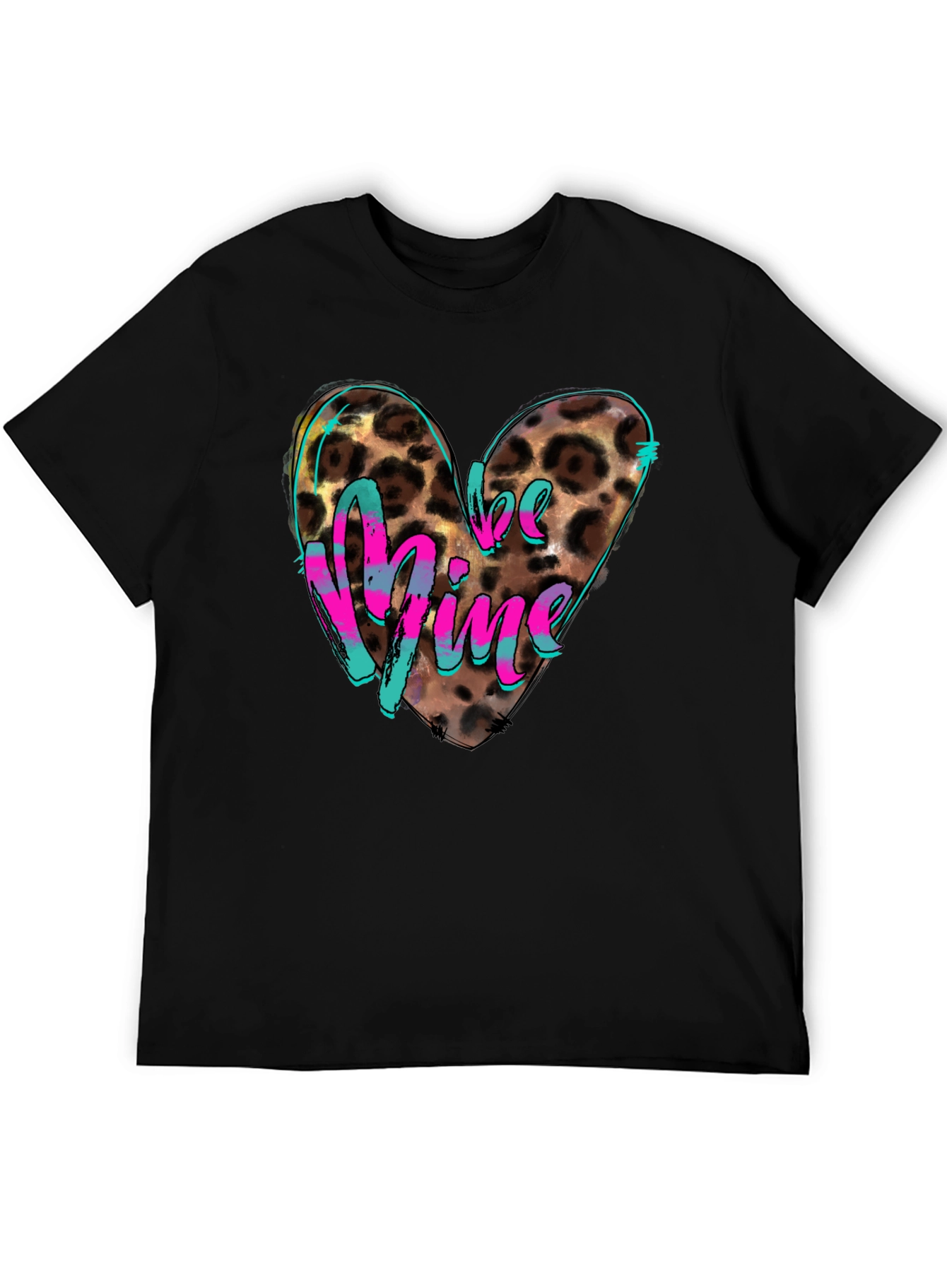 Leopard Heart Be Mine Graphic T-Shirt