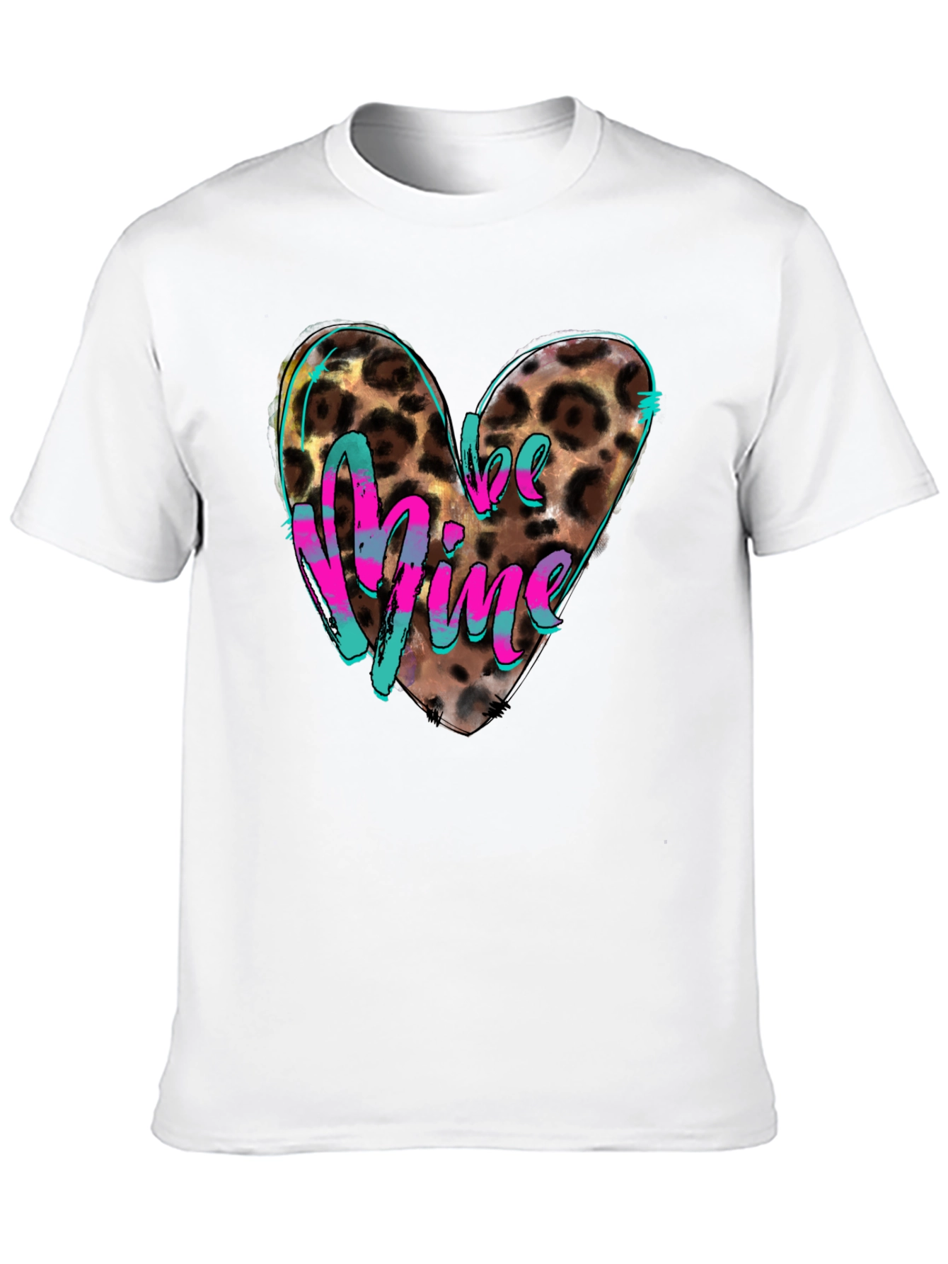 Leopard Heart Be Mine Graphic T-Shirt