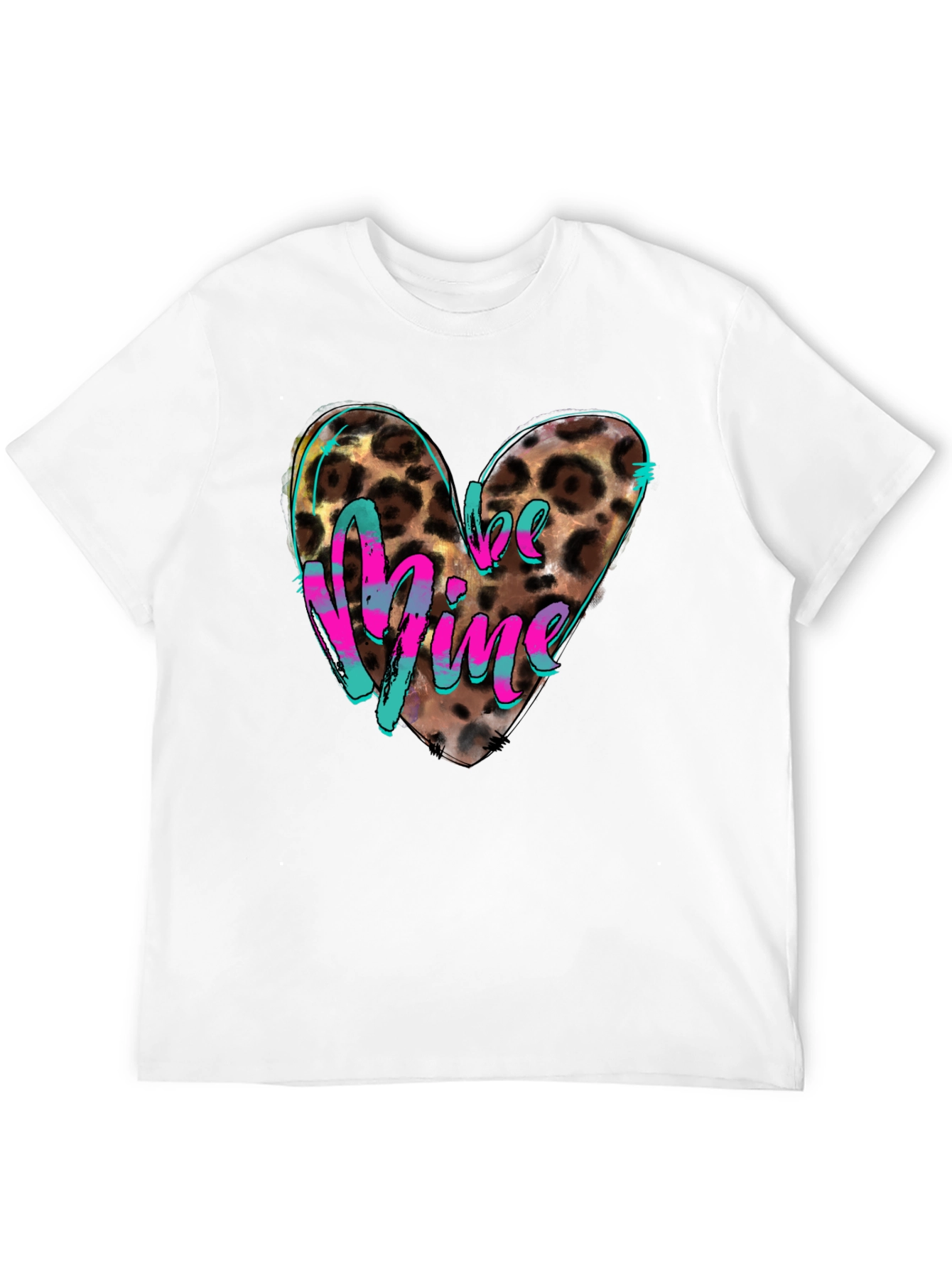 Leopard Heart Be Mine Graphic T-Shirt