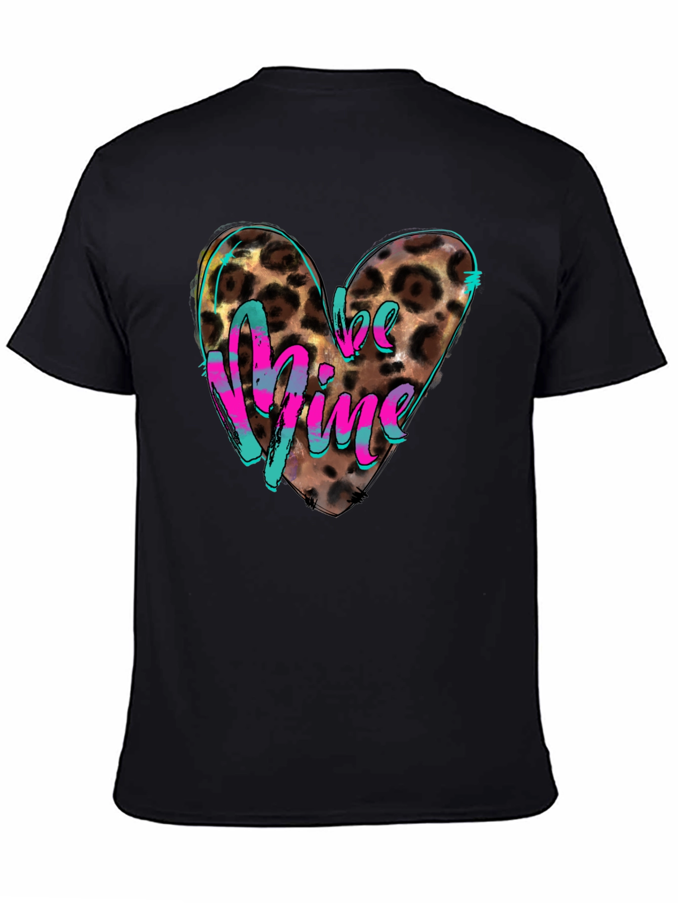 Leopard Heart Be Mine Graphic T-Shirt