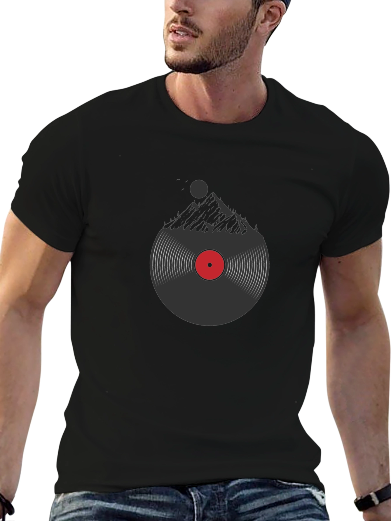 Mountain Vinyl Record Graphic T-Shirt