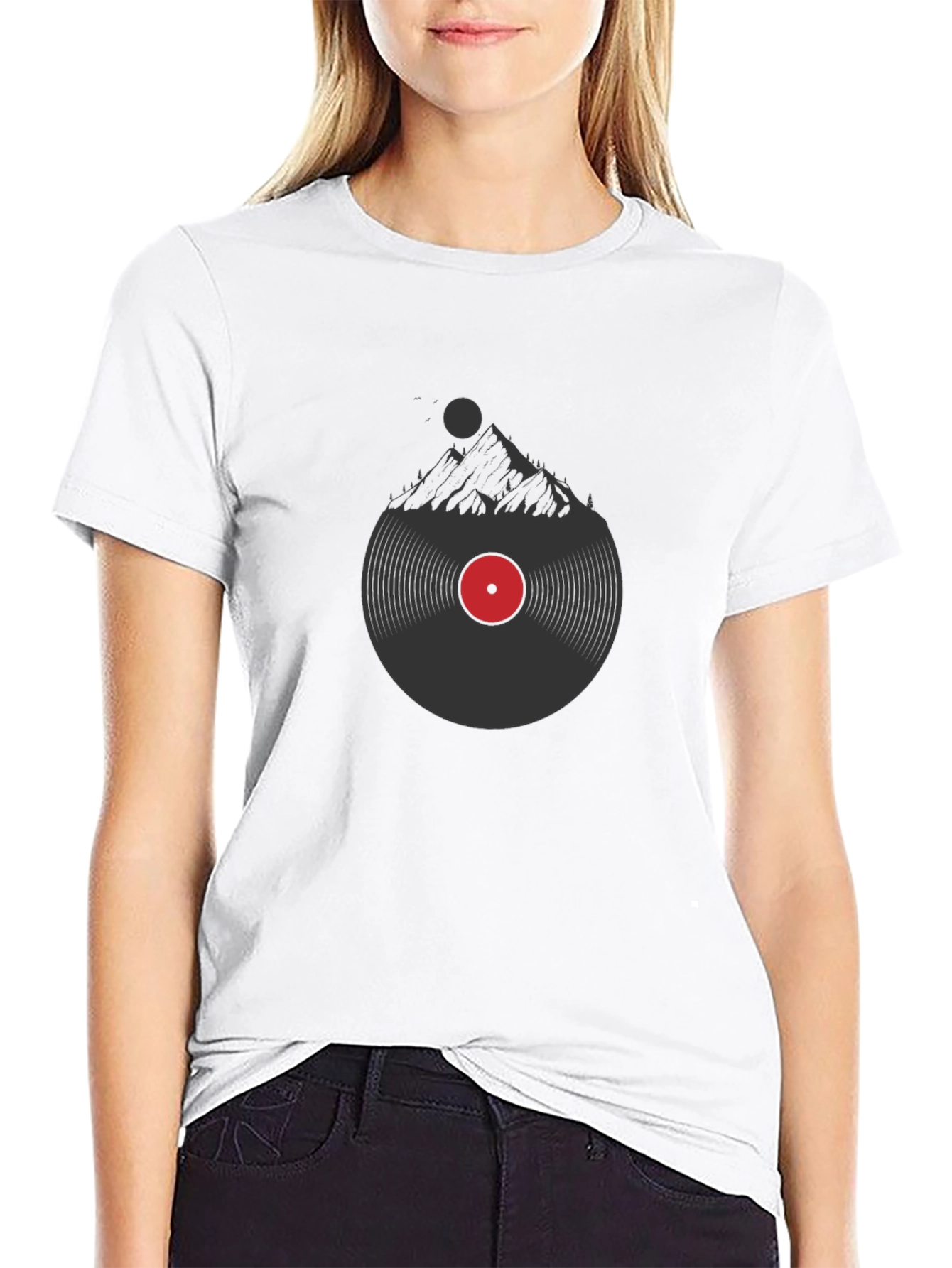 Mountain Vinyl Record Graphic T-Shirt