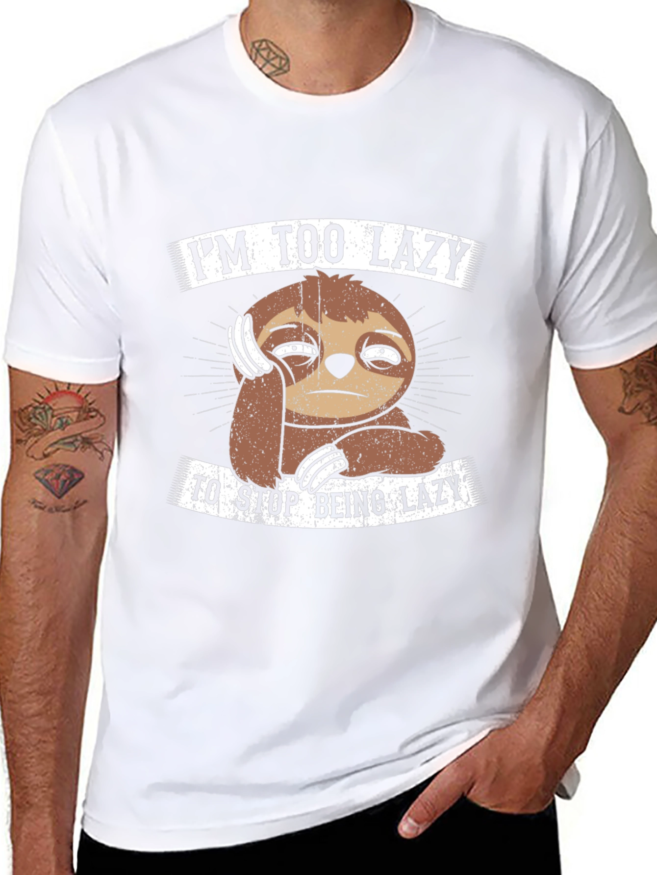 Im Too Lazy Sloth Graphic T-Shirt