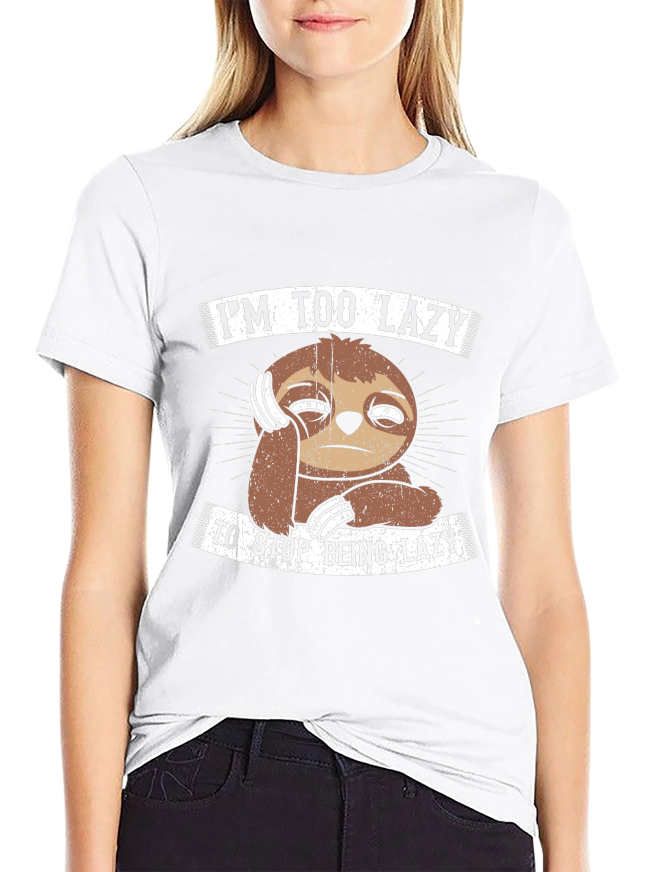 Im Too Lazy Sloth Graphic T-Shirt