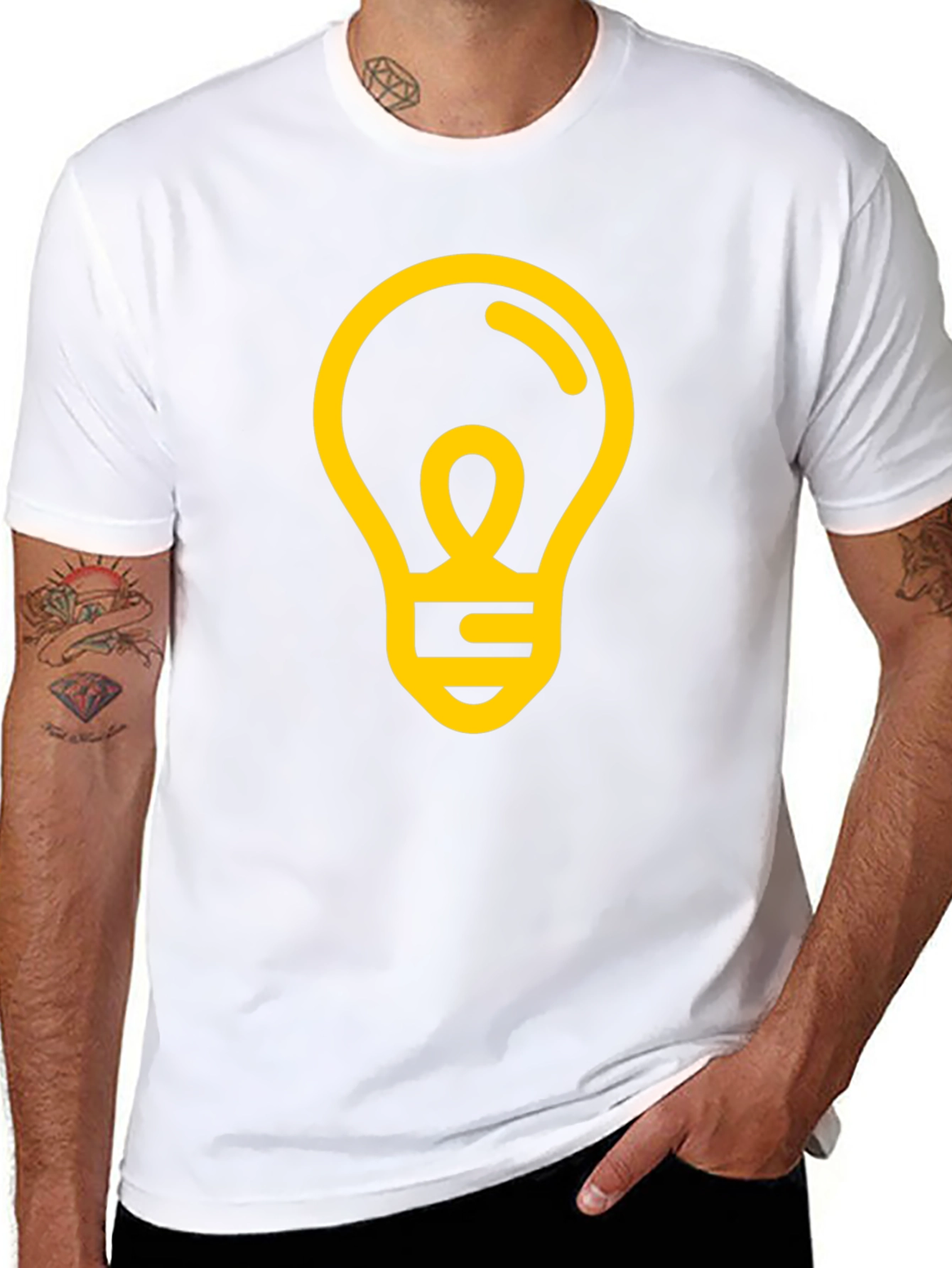 Idea Light Bulb Graphic Tee - Black