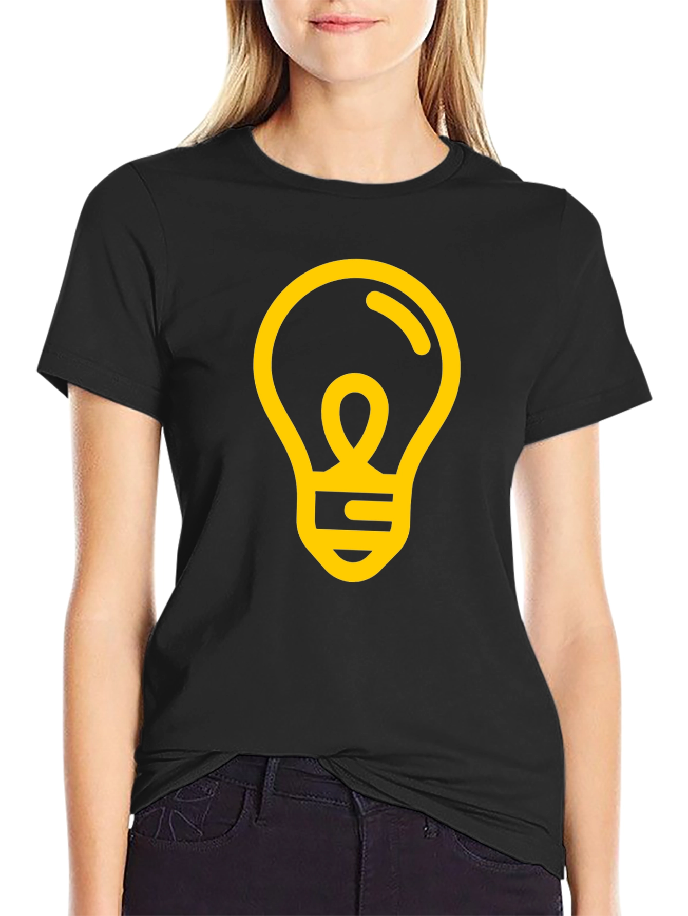 Idea Light Bulb Graphic Tee - Black