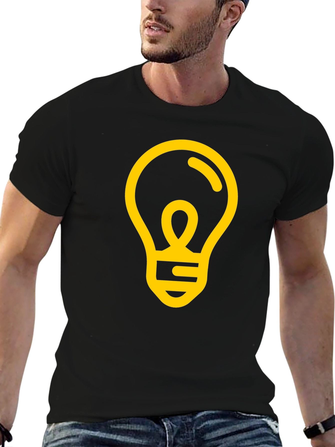 Idea Light Bulb Graphic Tee - Black