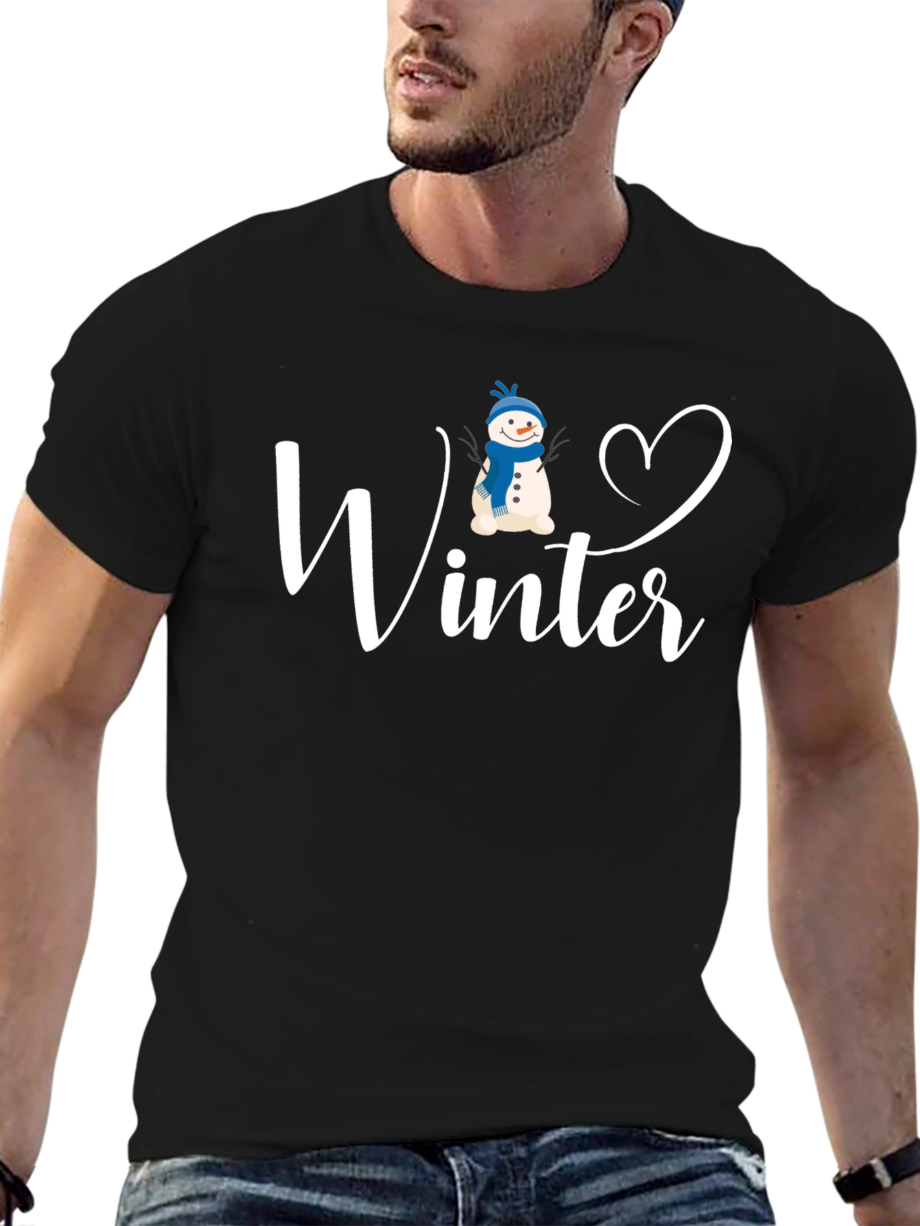 Winter Love Snowman Graphic T-Shirt