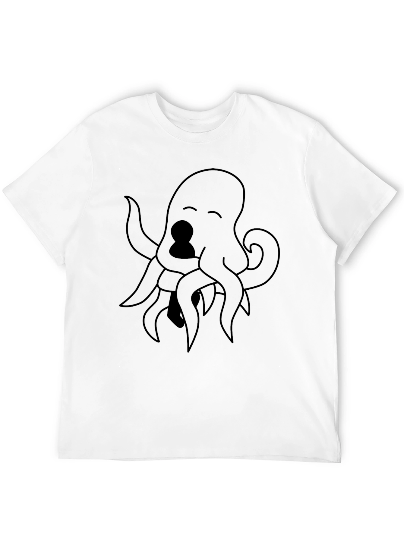 Octopus Graphic Tee - Black Cotton Blend Casual Style