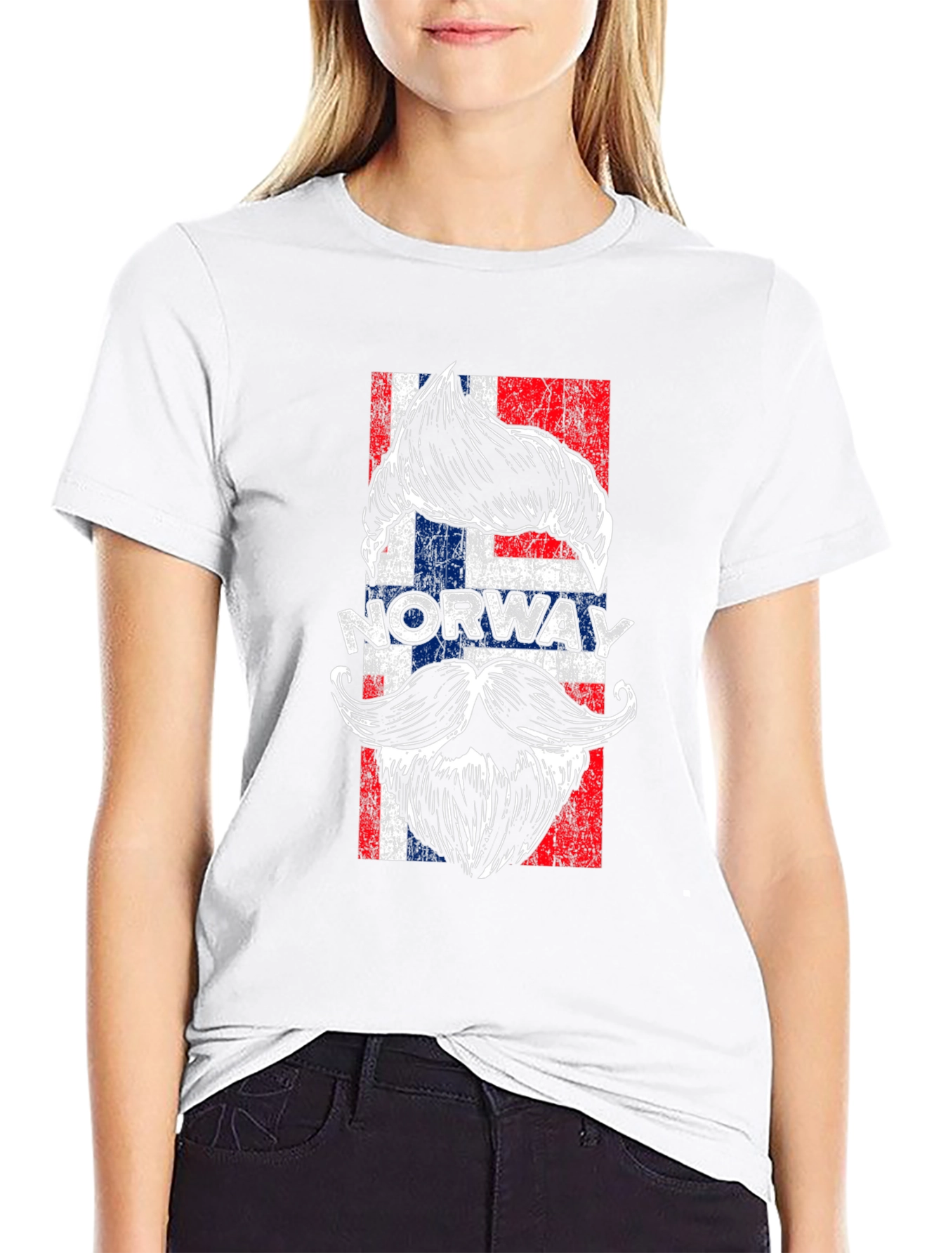 Norway Flag Beard Graphic T-Shirt