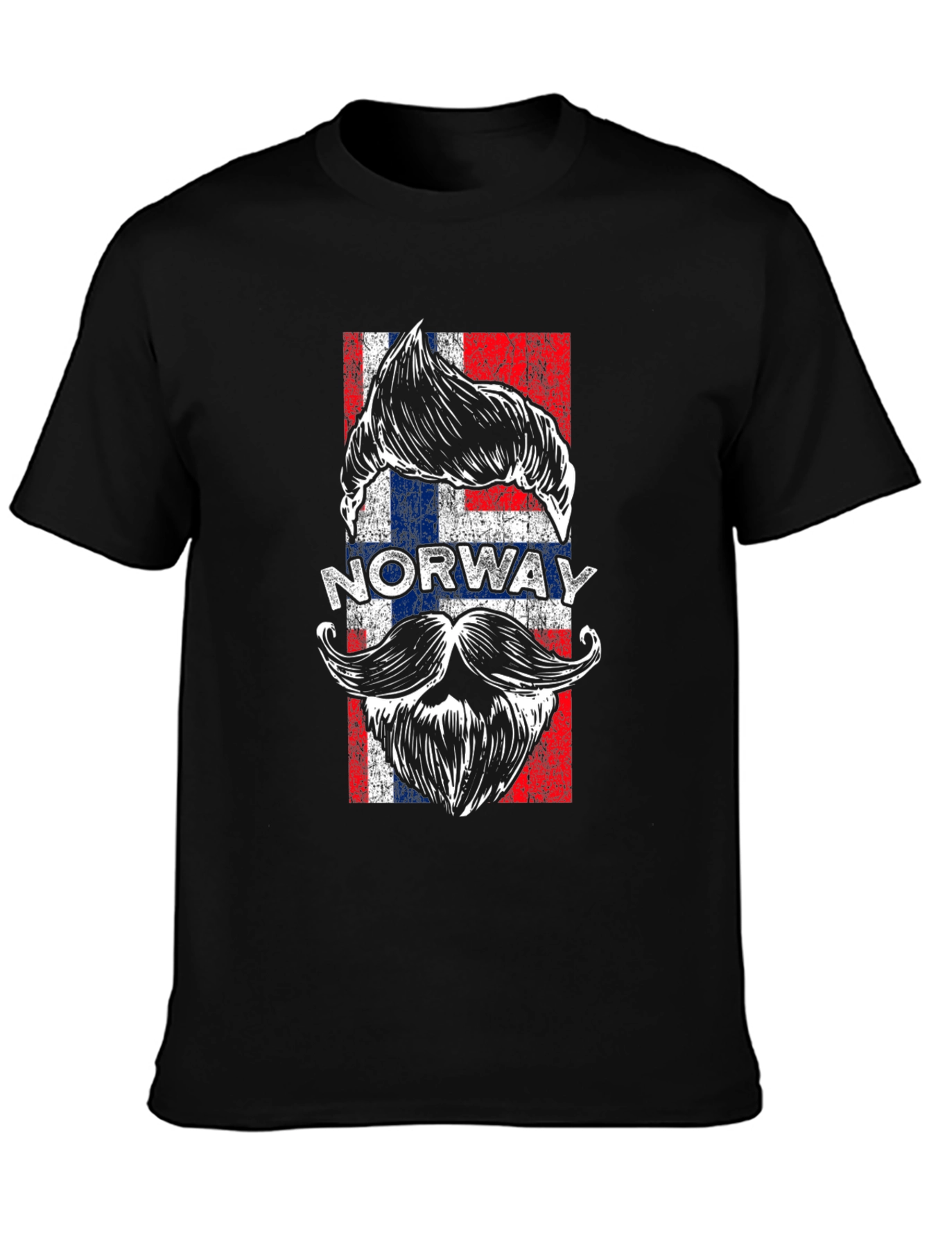 Norway Flag Beard Graphic T-Shirt