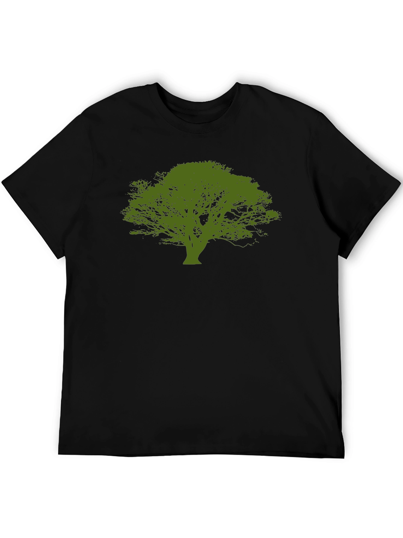 Green Tree Graphic Black T-Shirt