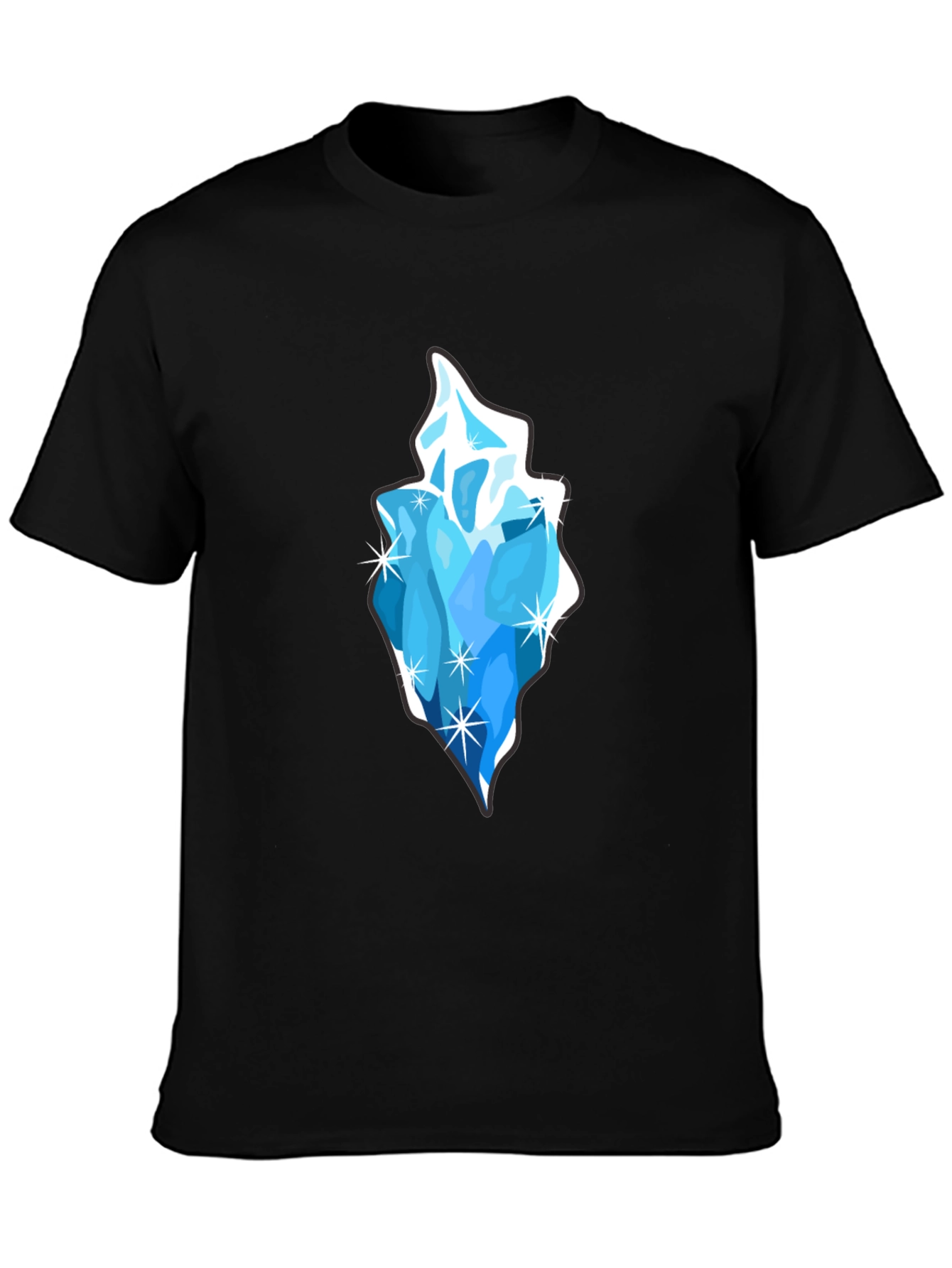 Ice Crystal Graphic Black T-Shirt