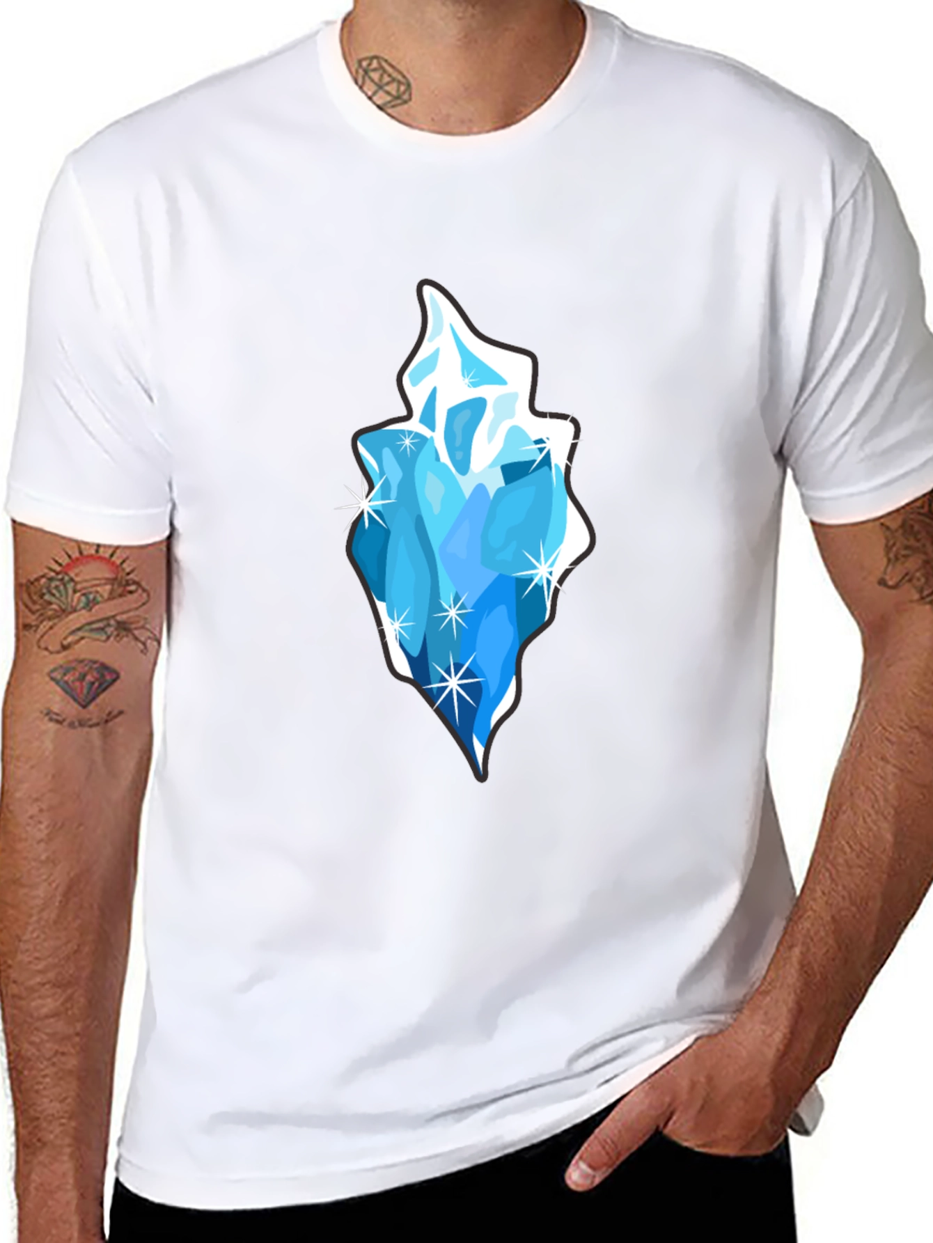 Ice Crystal Graphic Black T-Shirt