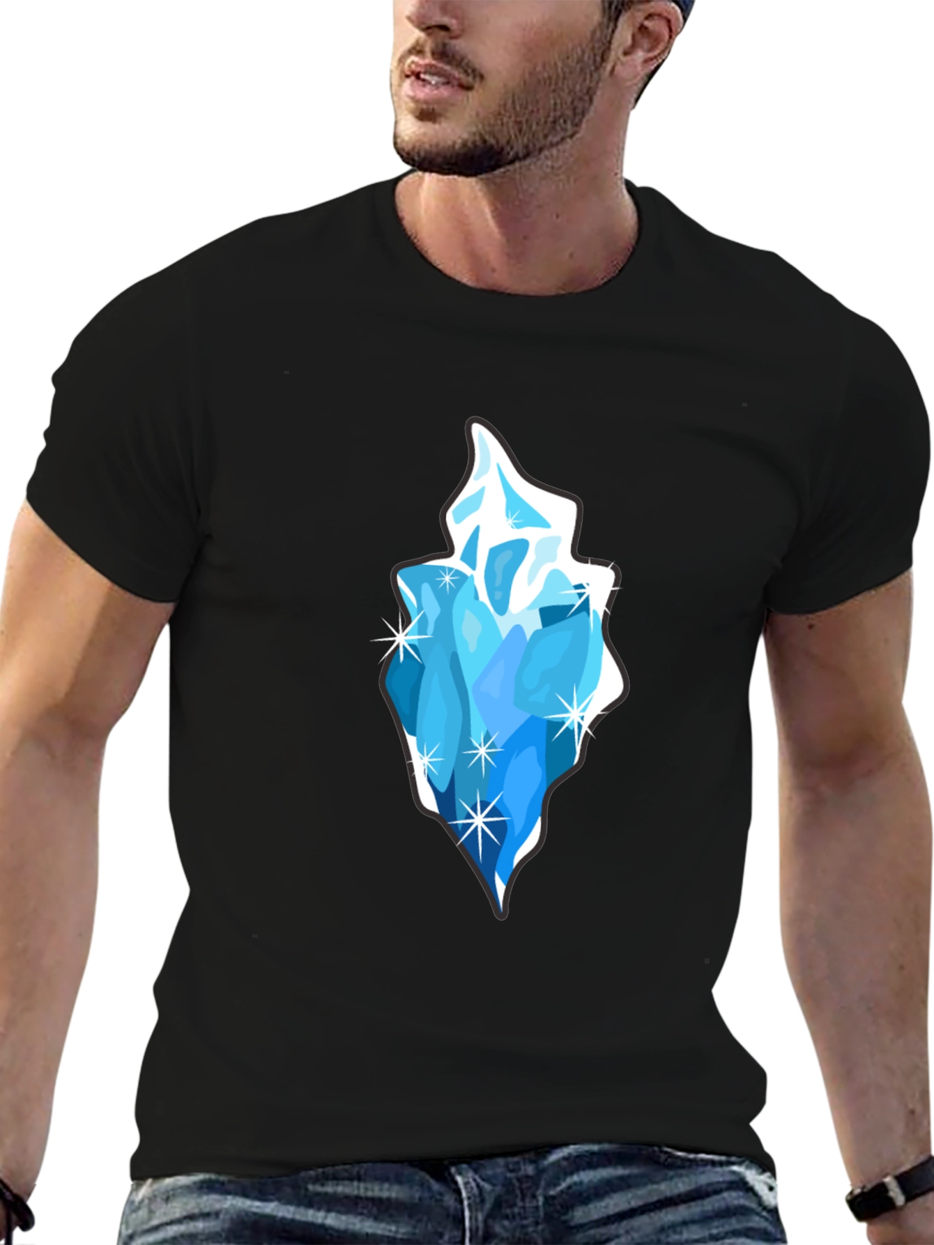 Ice Crystal Graphic Black T-Shirt