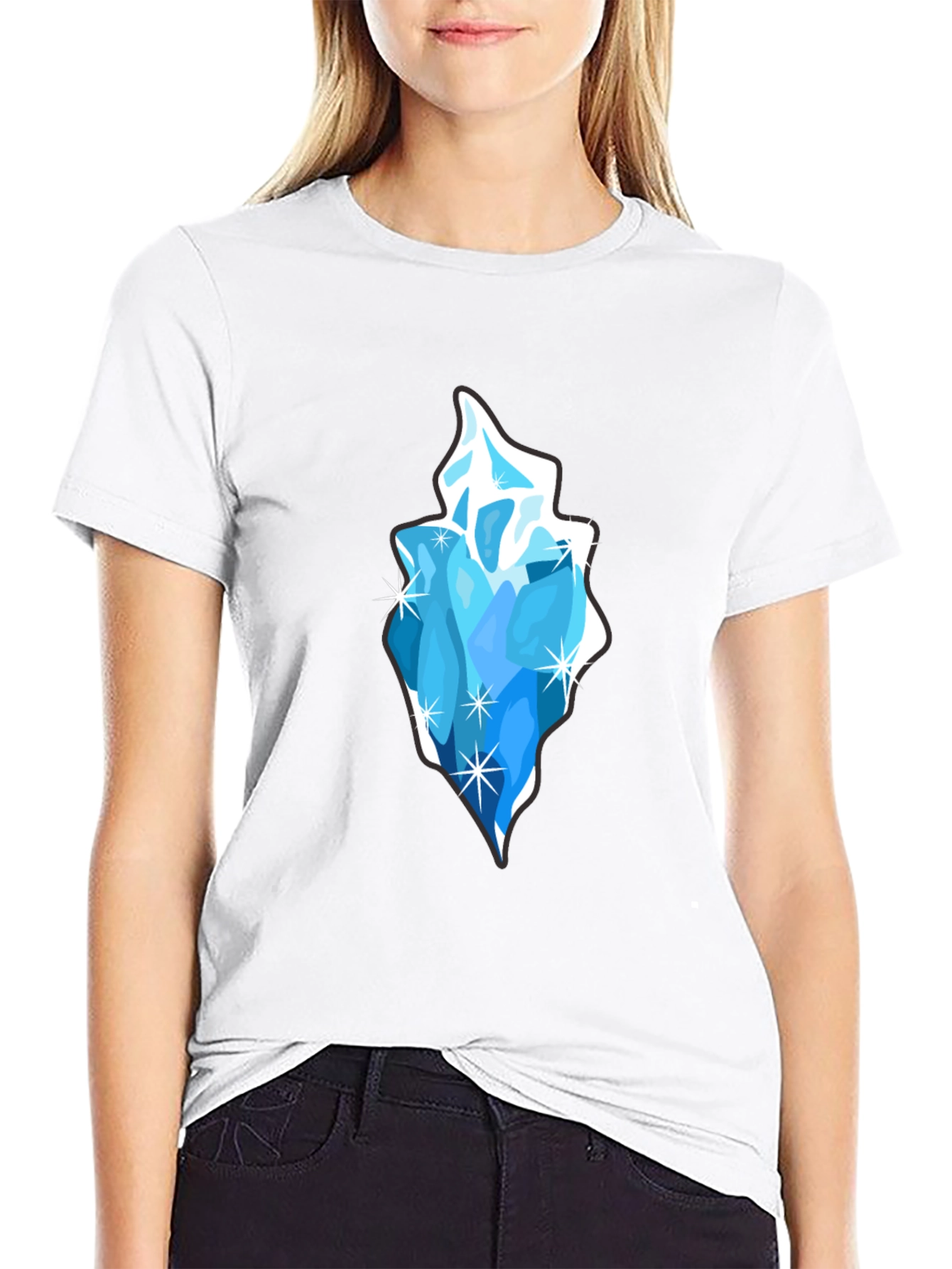 Ice Crystal Graphic Black T-Shirt