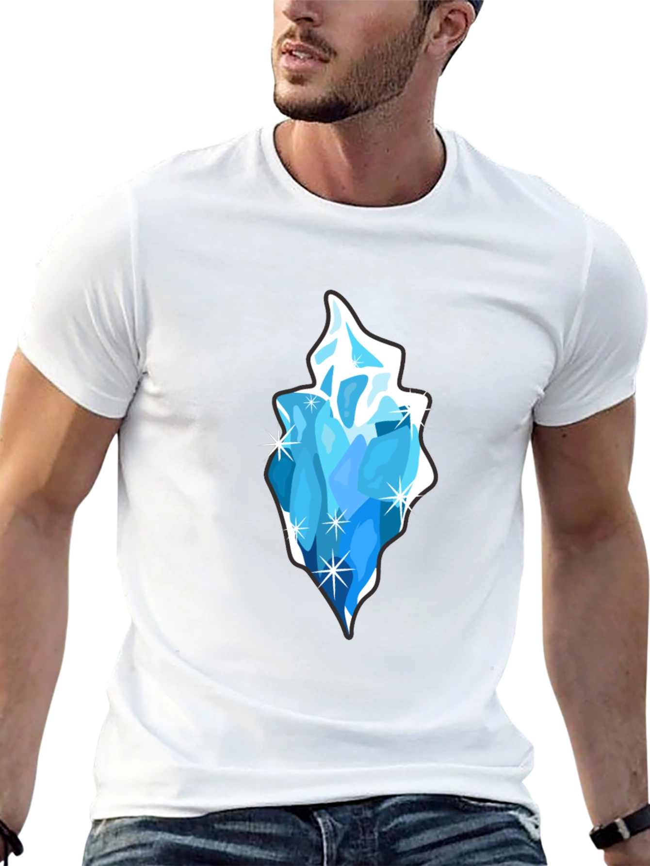 Ice Crystal Graphic Black T-Shirt