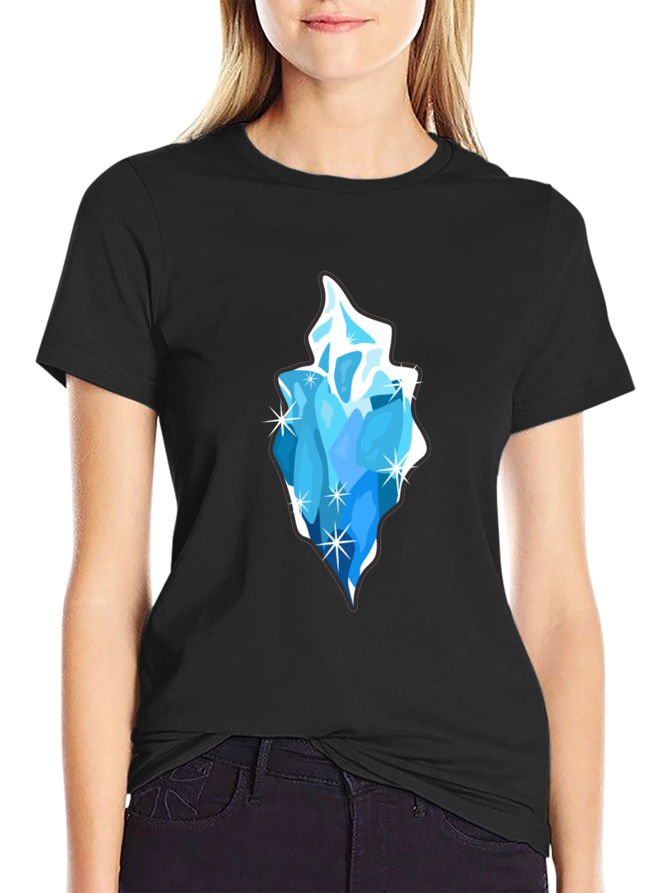 Ice Crystal Graphic Black T-Shirt