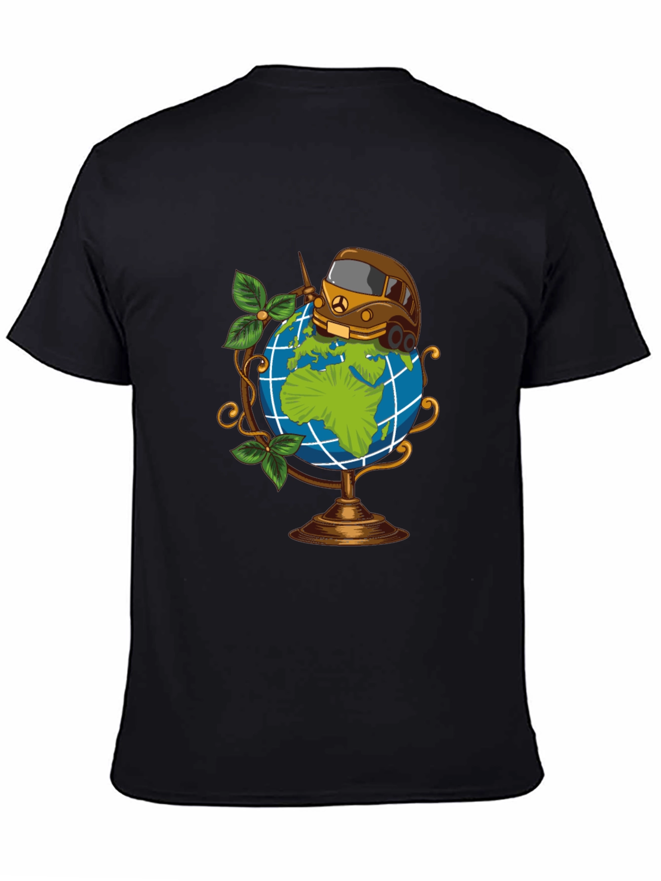Globetrotter Tee: Travel Van on World Graphic