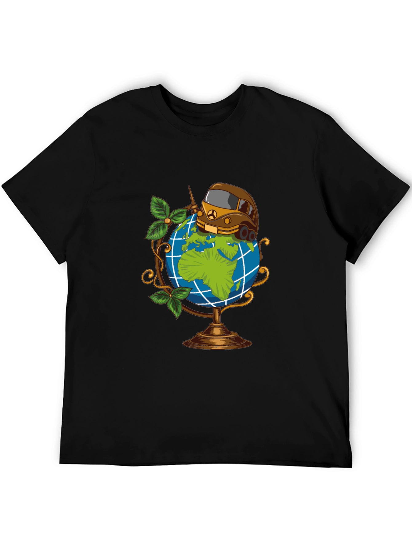 Globetrotter Tee: Travel Van on World Graphic