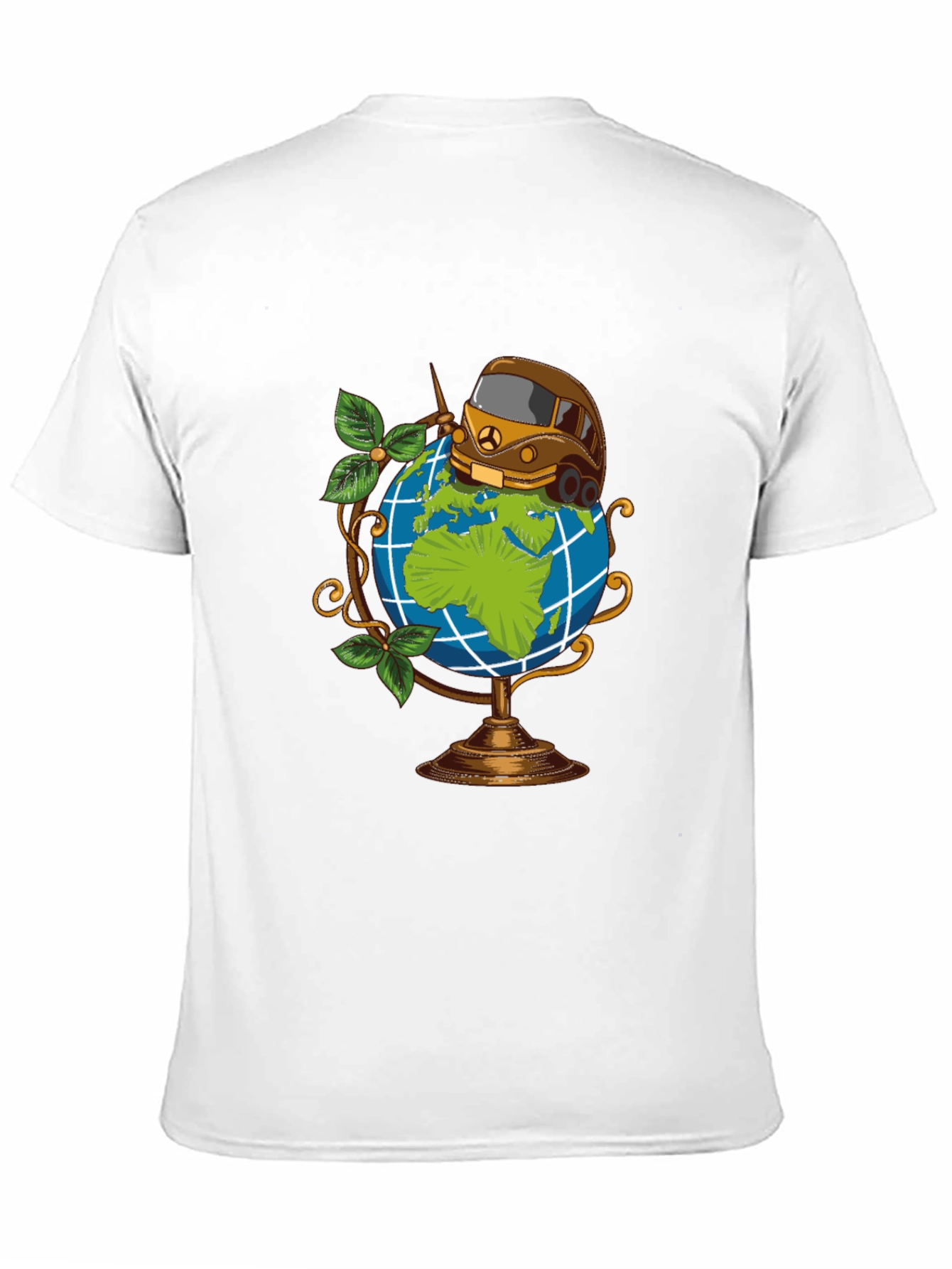 Globetrotter Tee: Travel Van on World Graphic