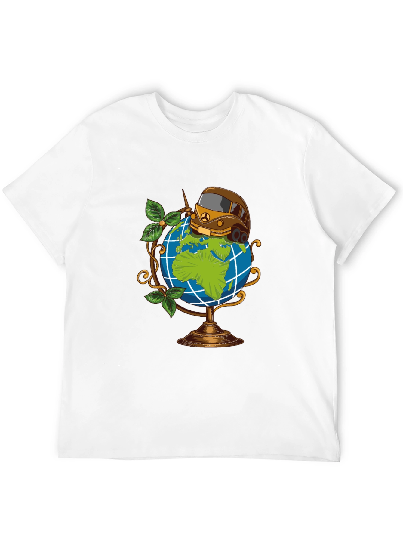 Globetrotter Tee: Travel Van on World Graphic
