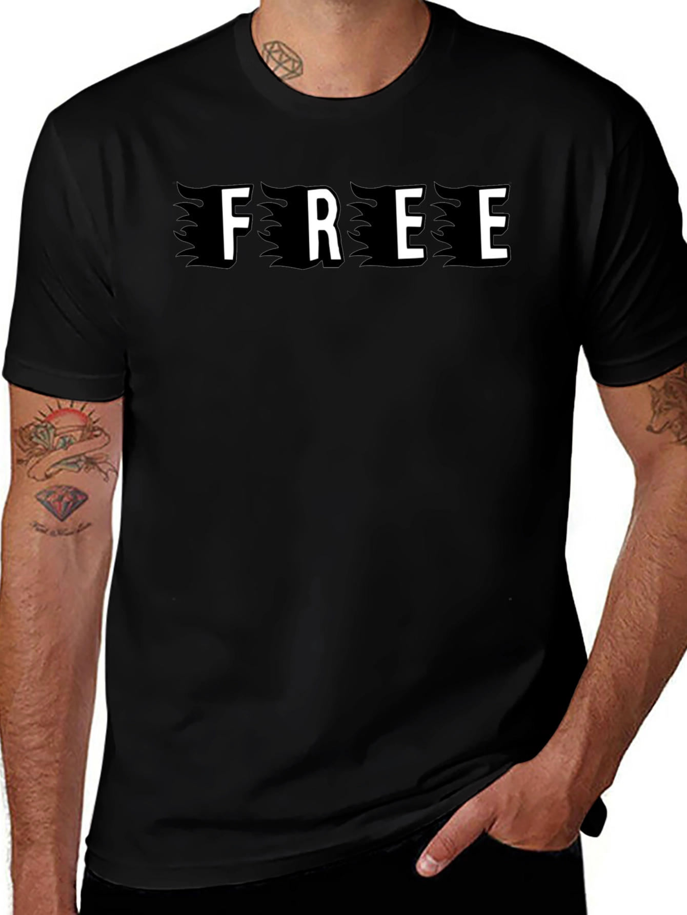 Black Graphic Tee - Free Design