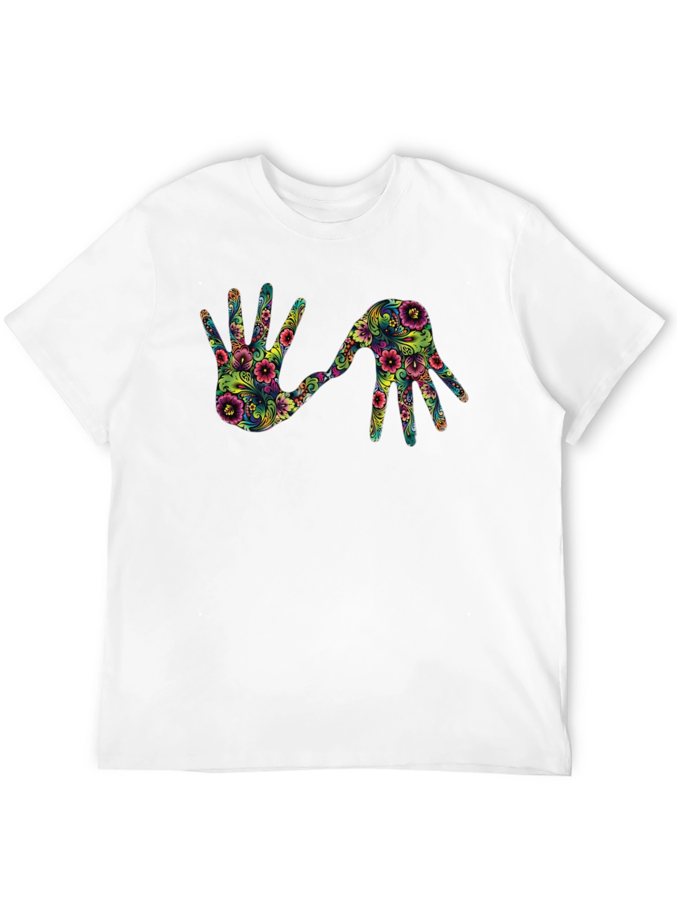 Floral Hands Graphic Tee - Black