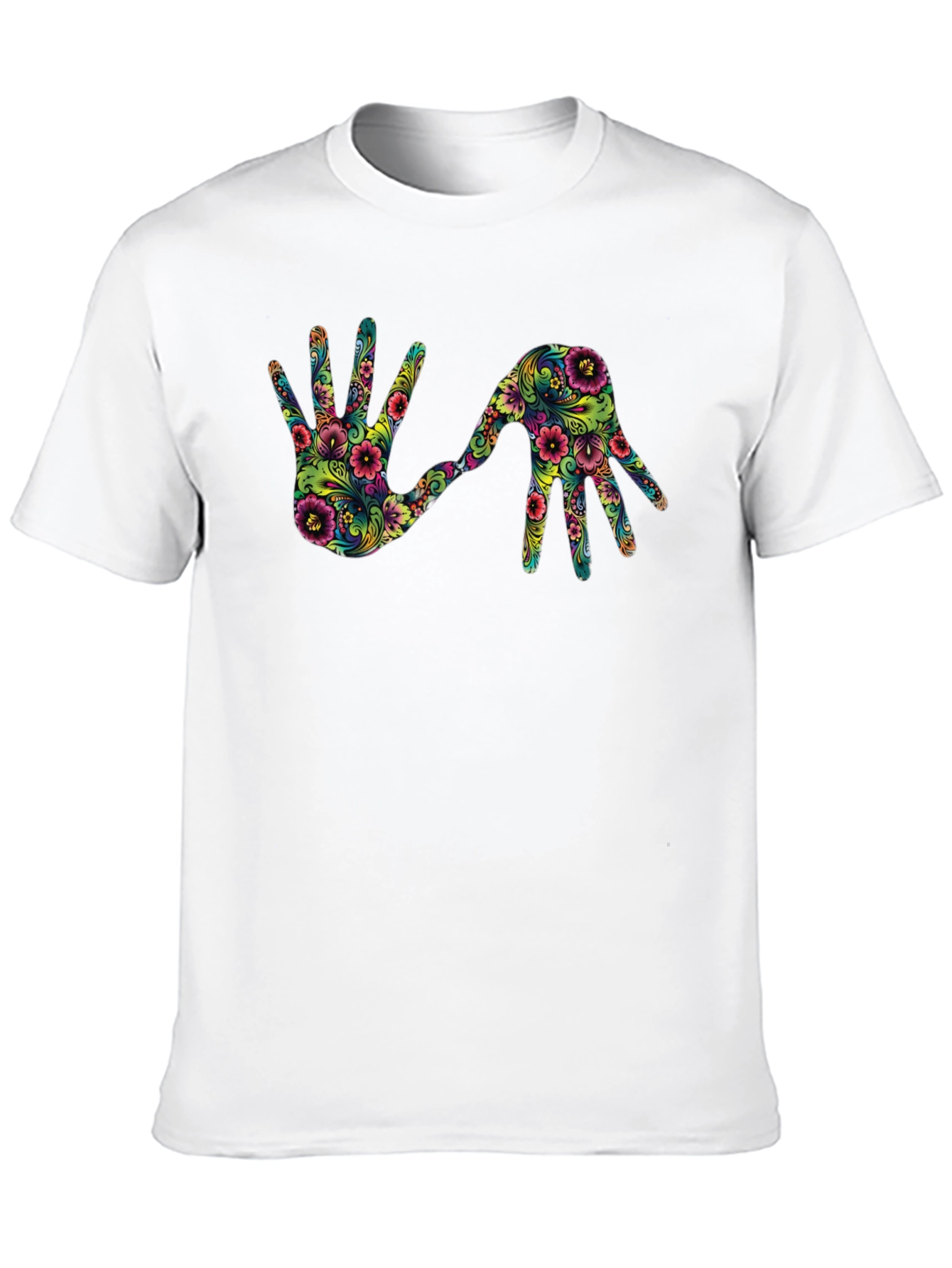 Floral Hands Graphic Tee - Black