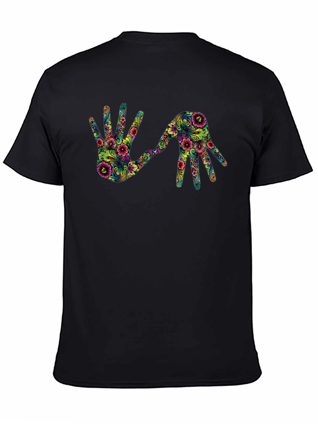 Floral Hands Graphic Tee - Black