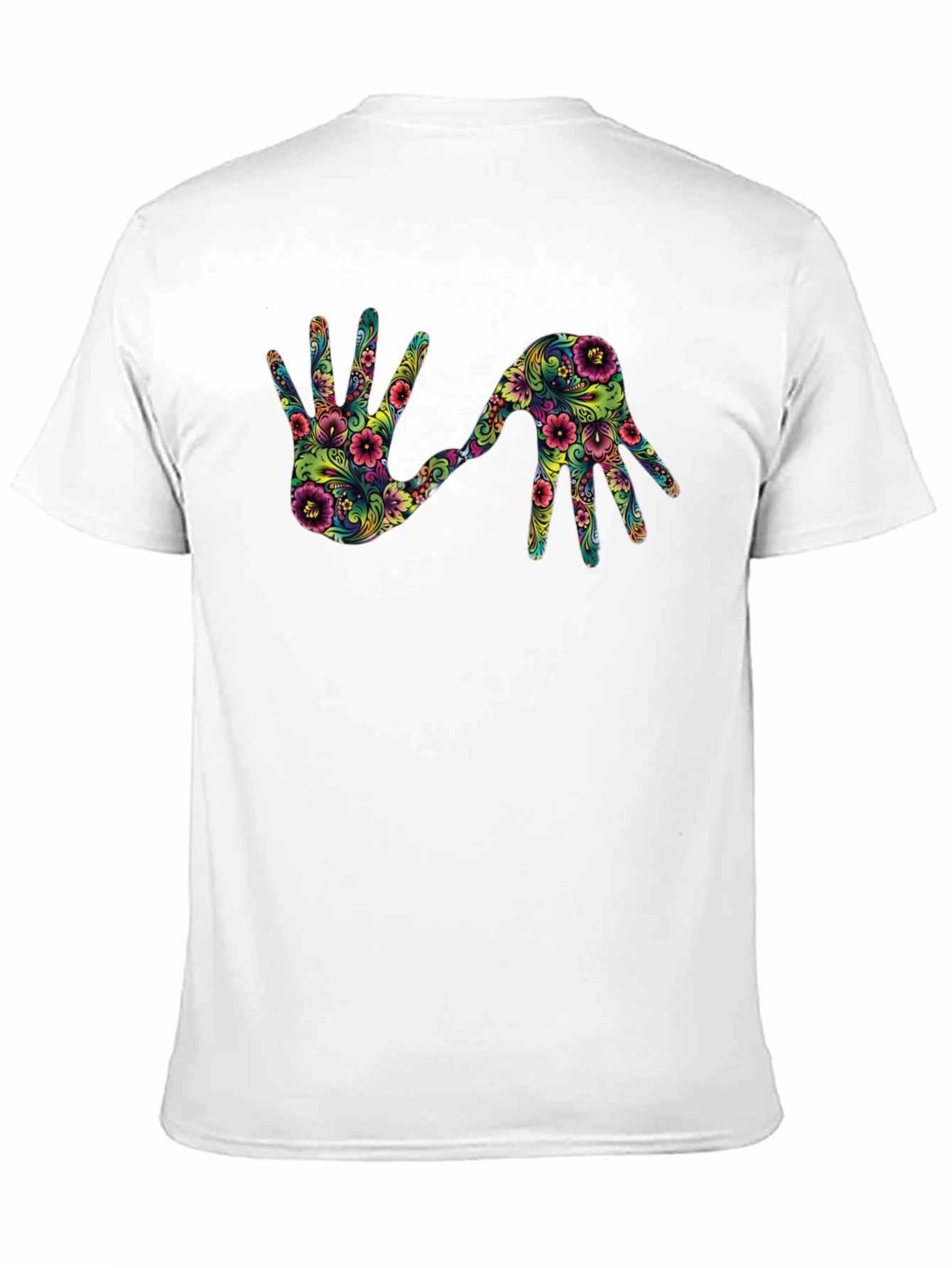 Floral Hands Graphic Tee - Black