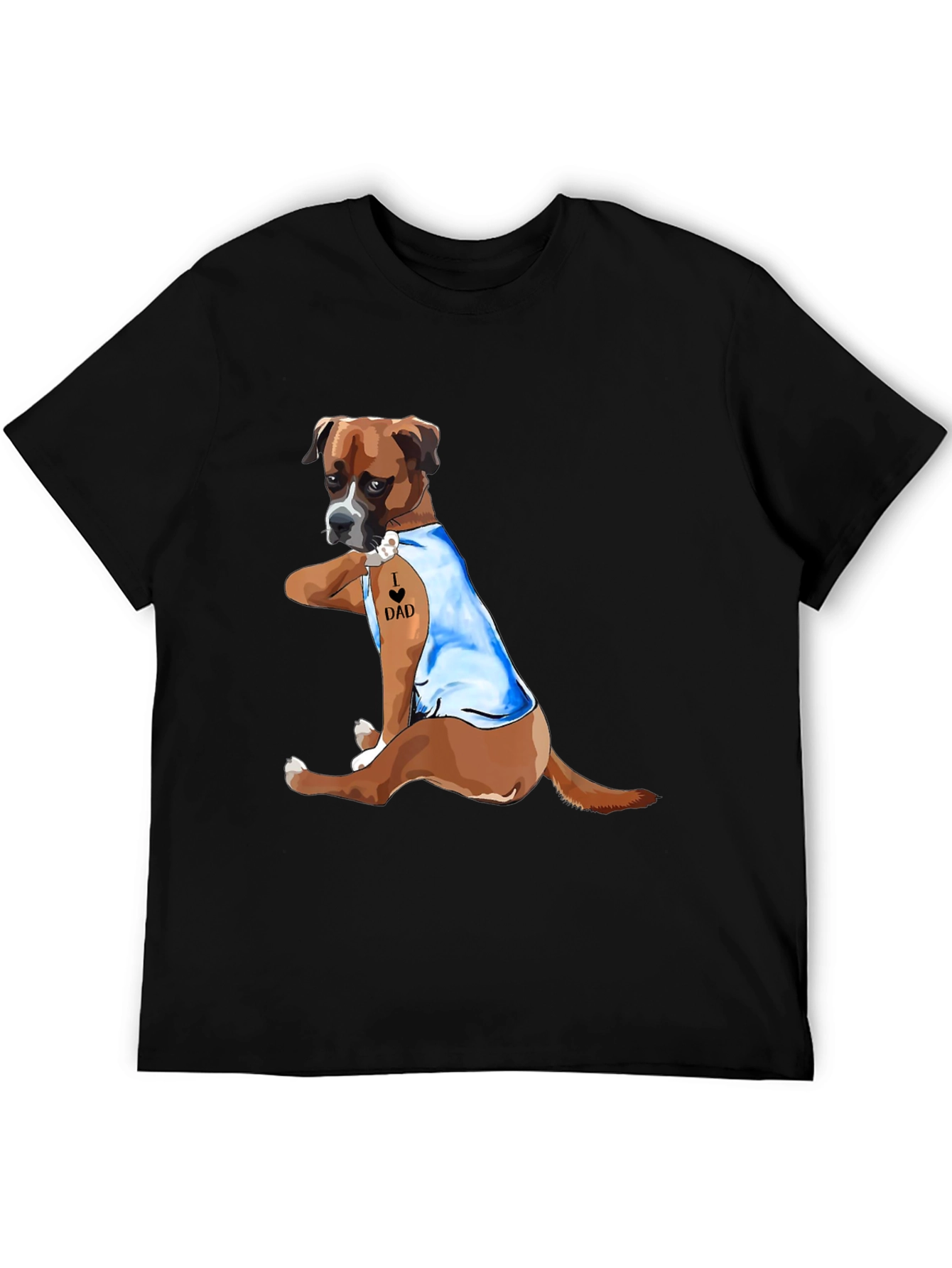 I Love Dad Dog Graphic Tee - Black