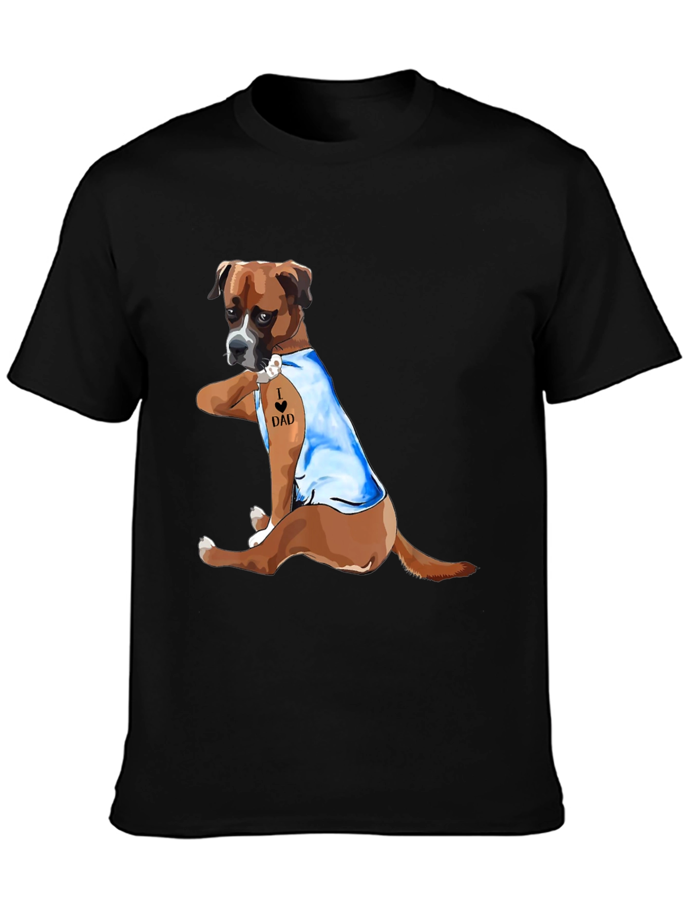 I Love Dad Dog Graphic Tee - Black