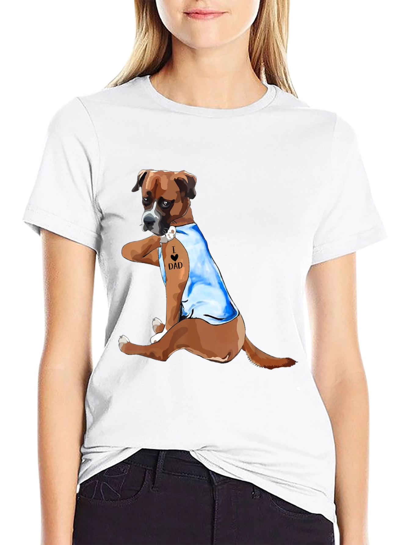 I Love Dad Dog Graphic Tee - Black