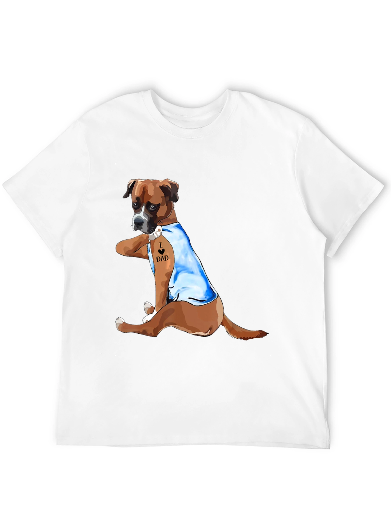 I Love Dad Dog Graphic Tee - Black