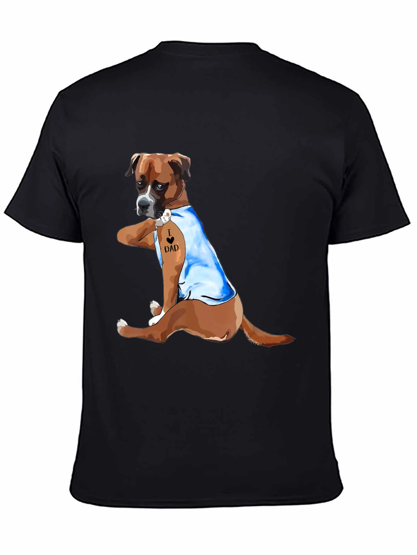I Love Dad Dog Graphic Tee - Black