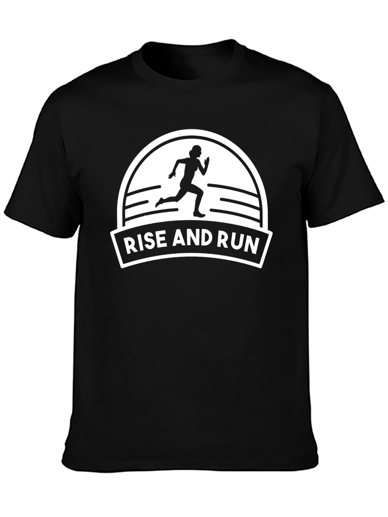 Rise and Run Black Graphic Tee