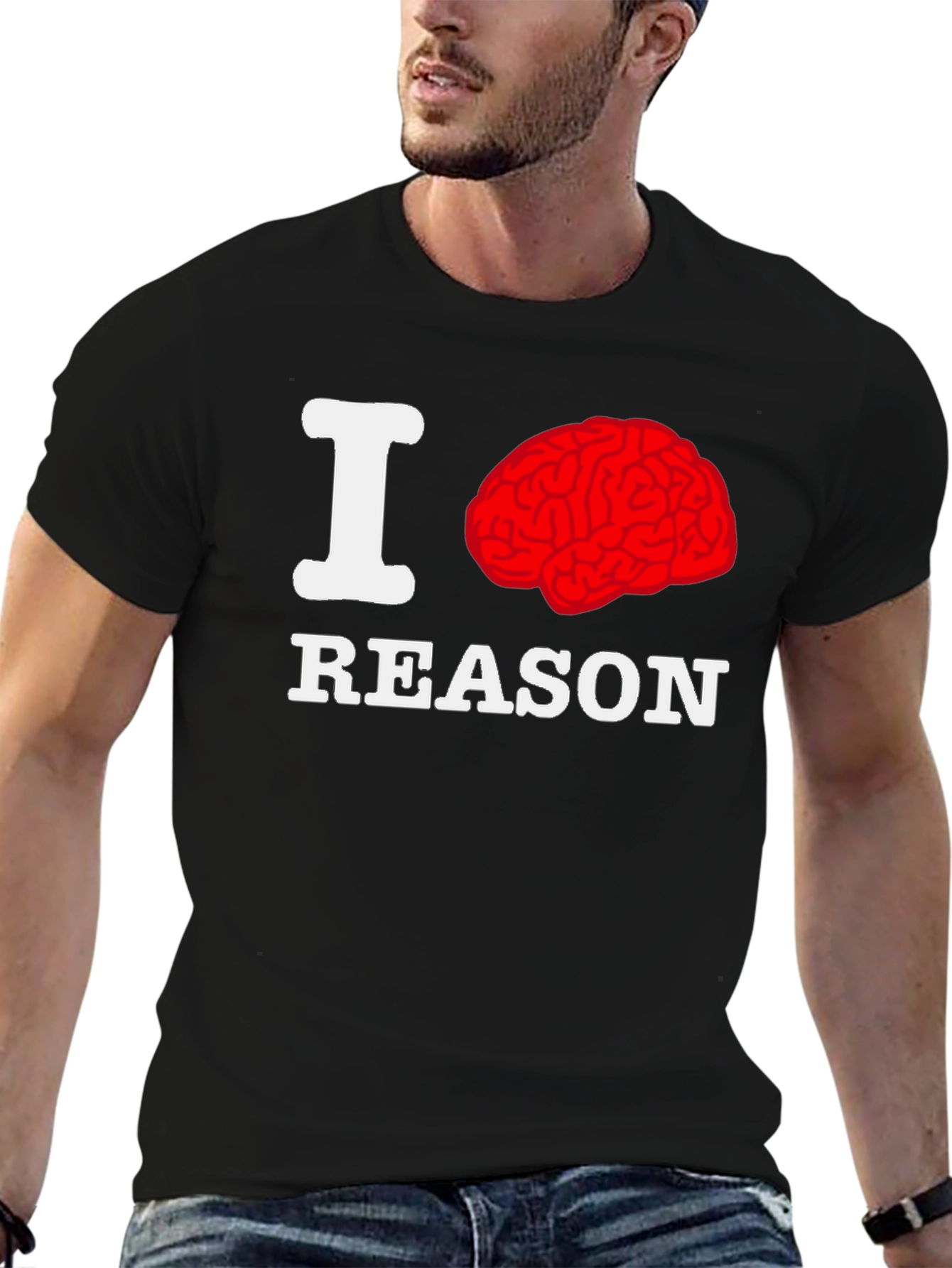 I Brain Reason Graphic T-Shirt - Black