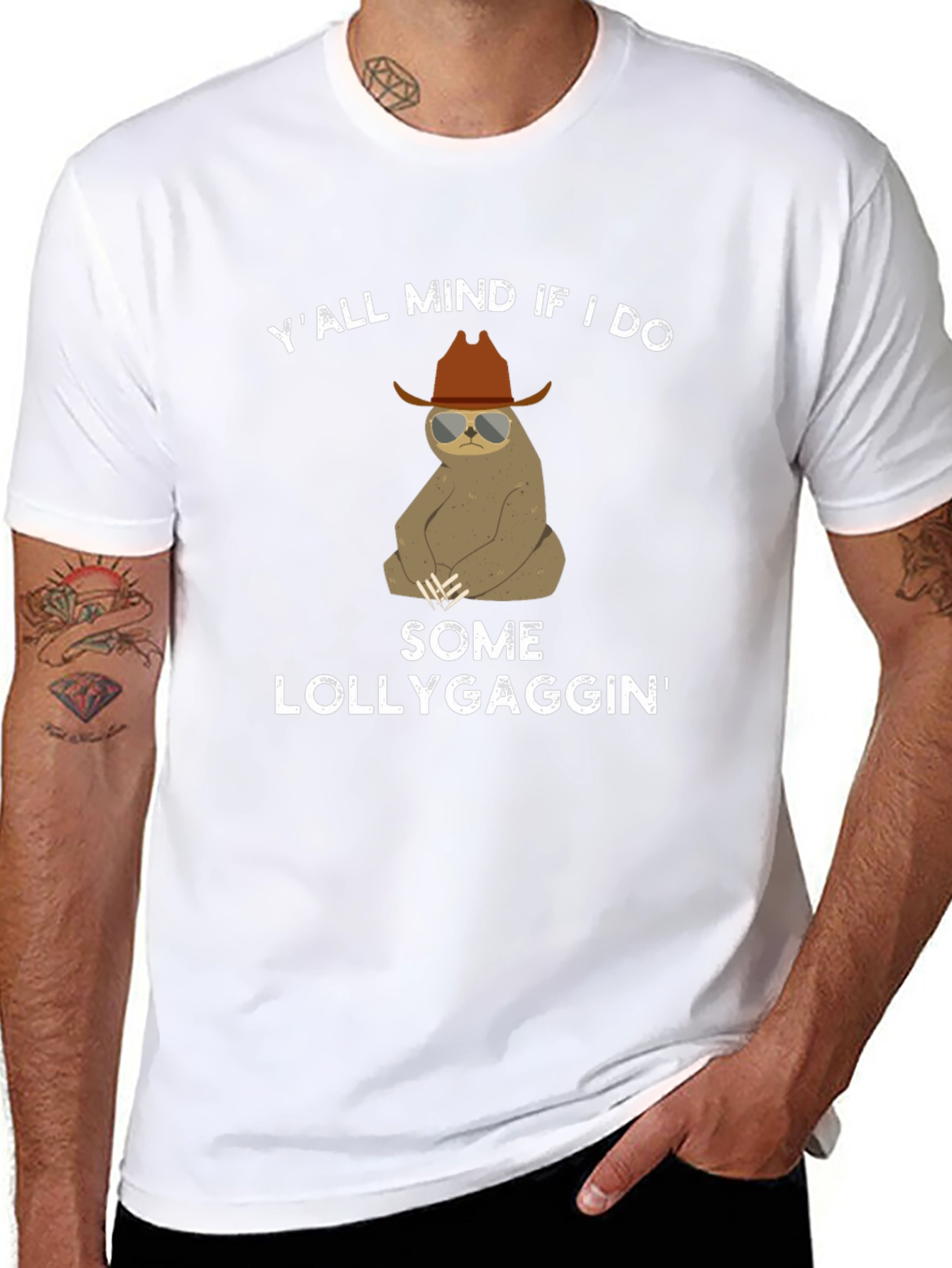 Funny Sloth Lollygaggin Graphic T-Shirt