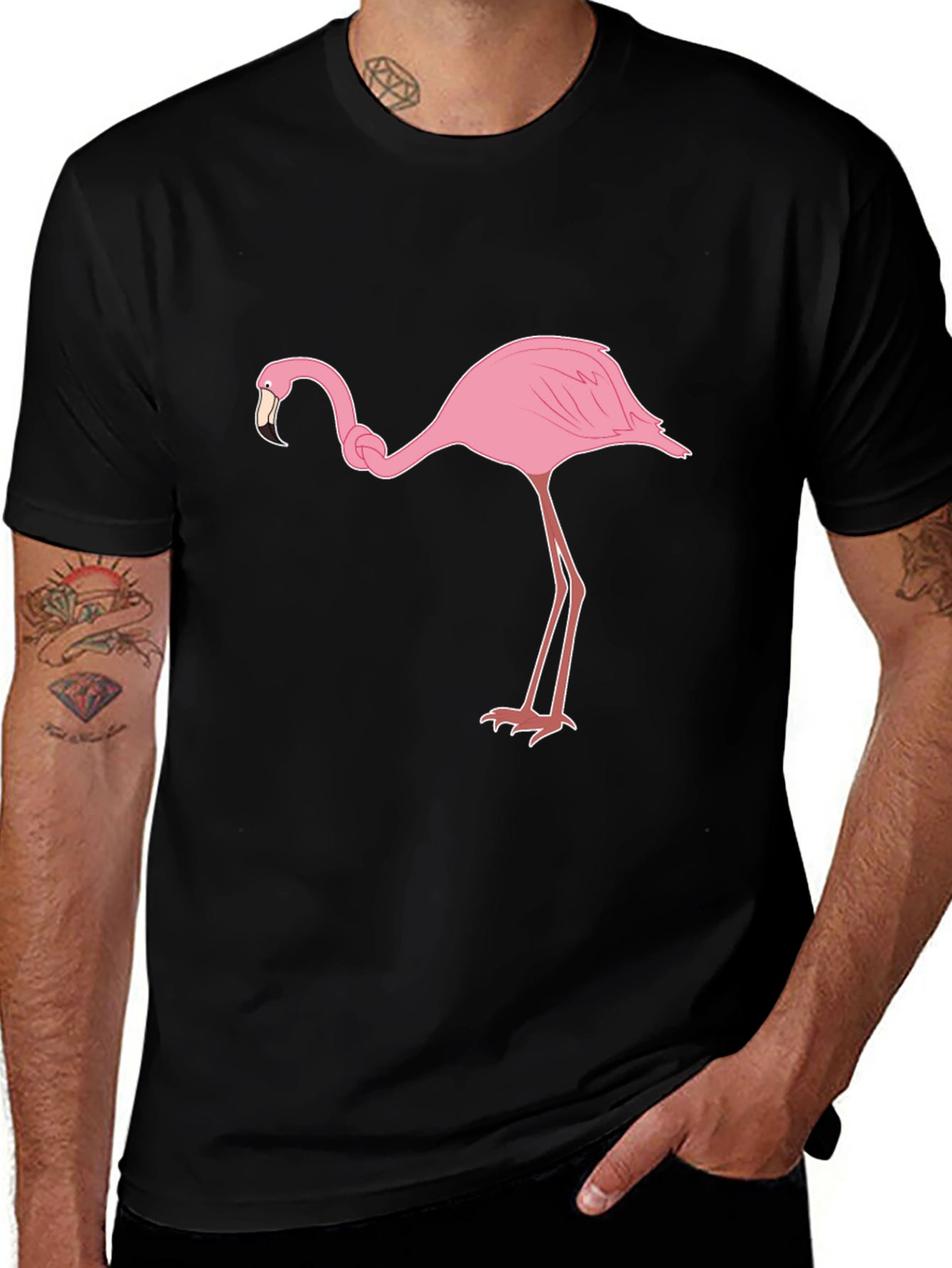 Black Flamingo Graphic Tee - Casual Style