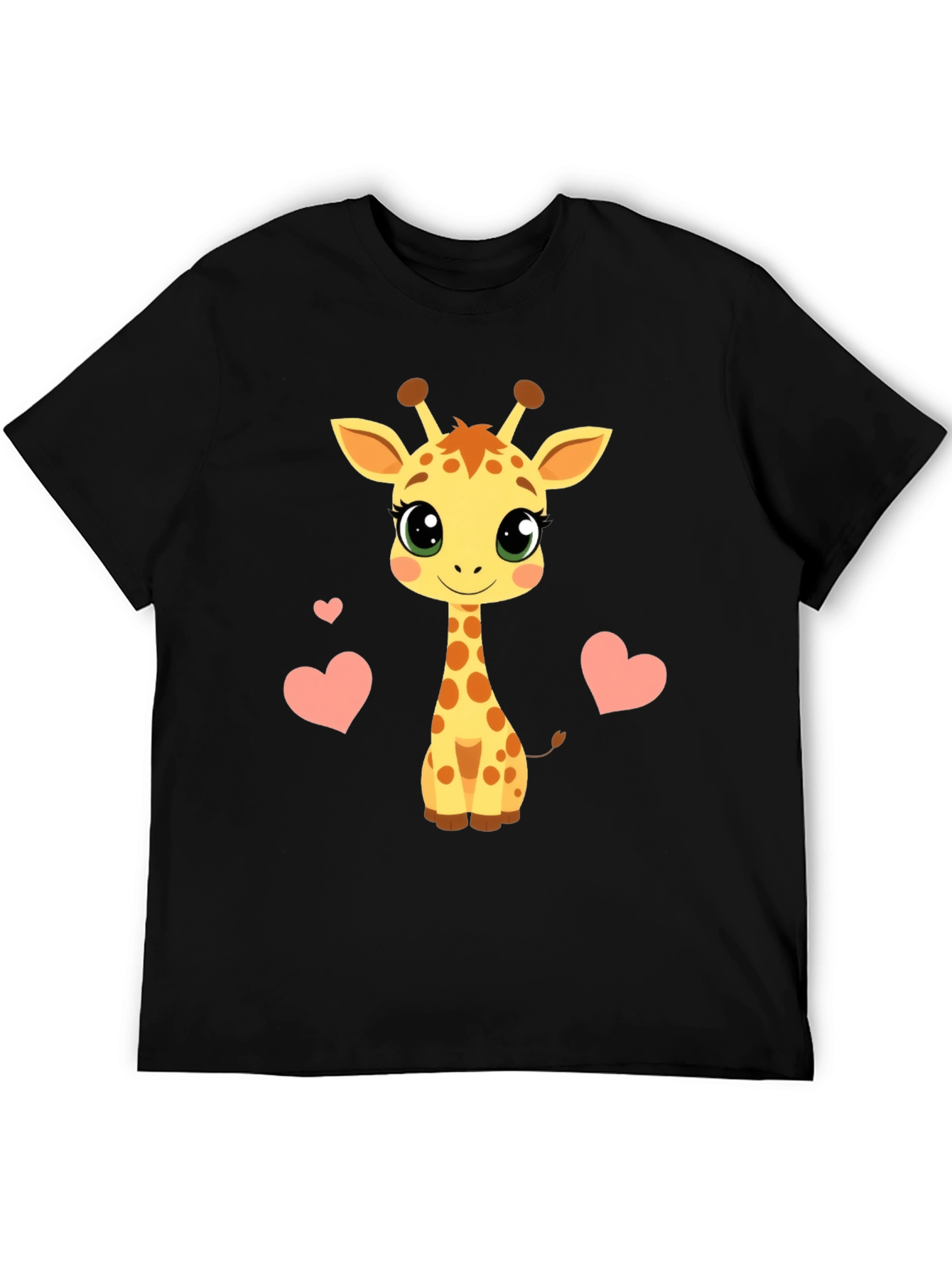 Giraffe Heart Graphic Tee - Mens Black T-Shirt