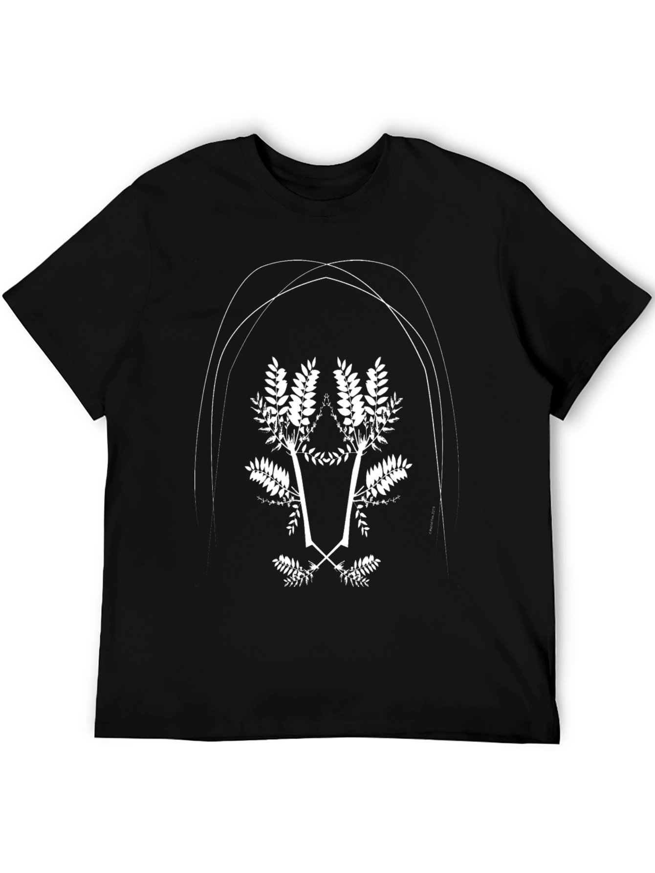 Nature-Inspired Graphic Tee - Black Cotton