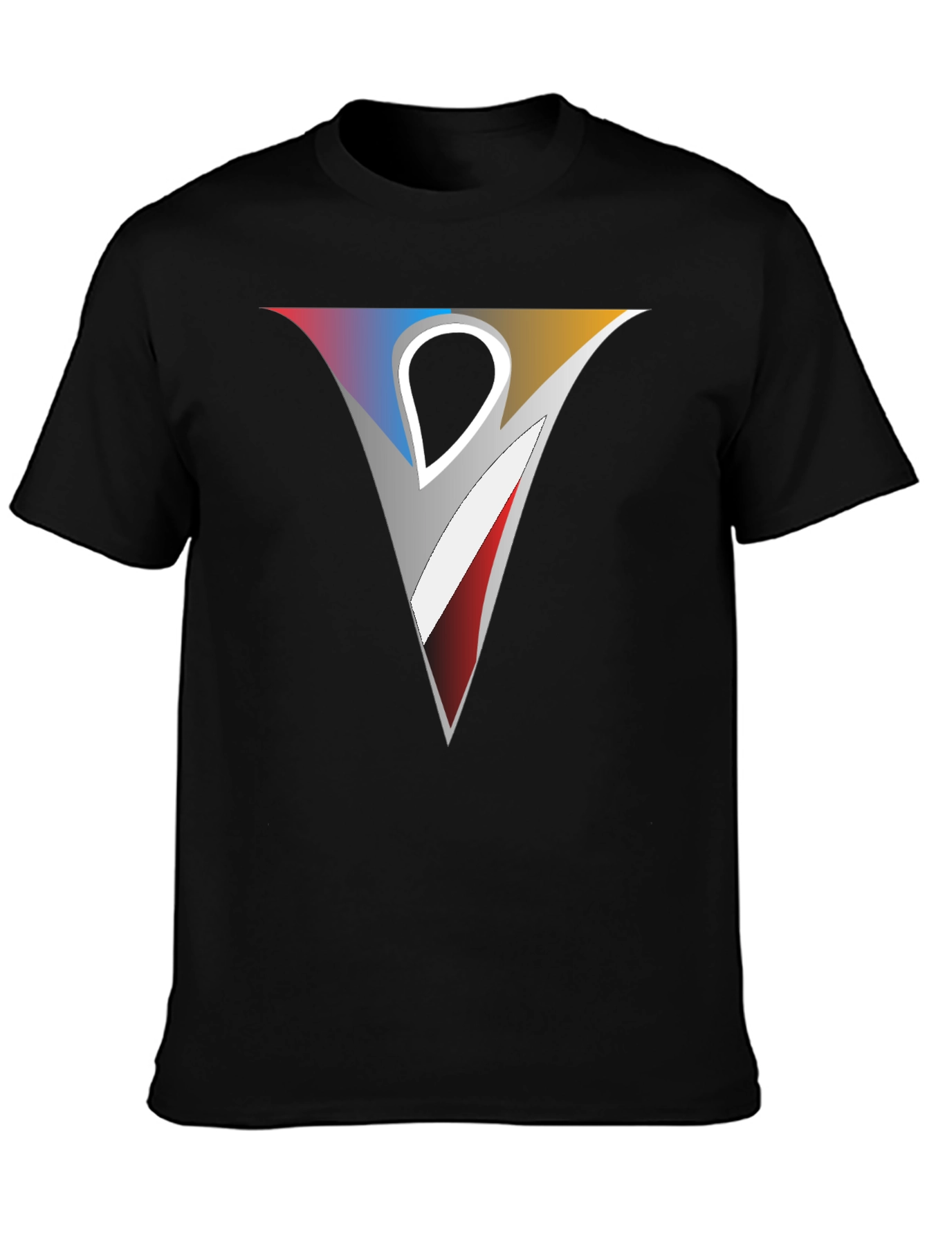 Modern V Logo Graphic Black T-Shirt