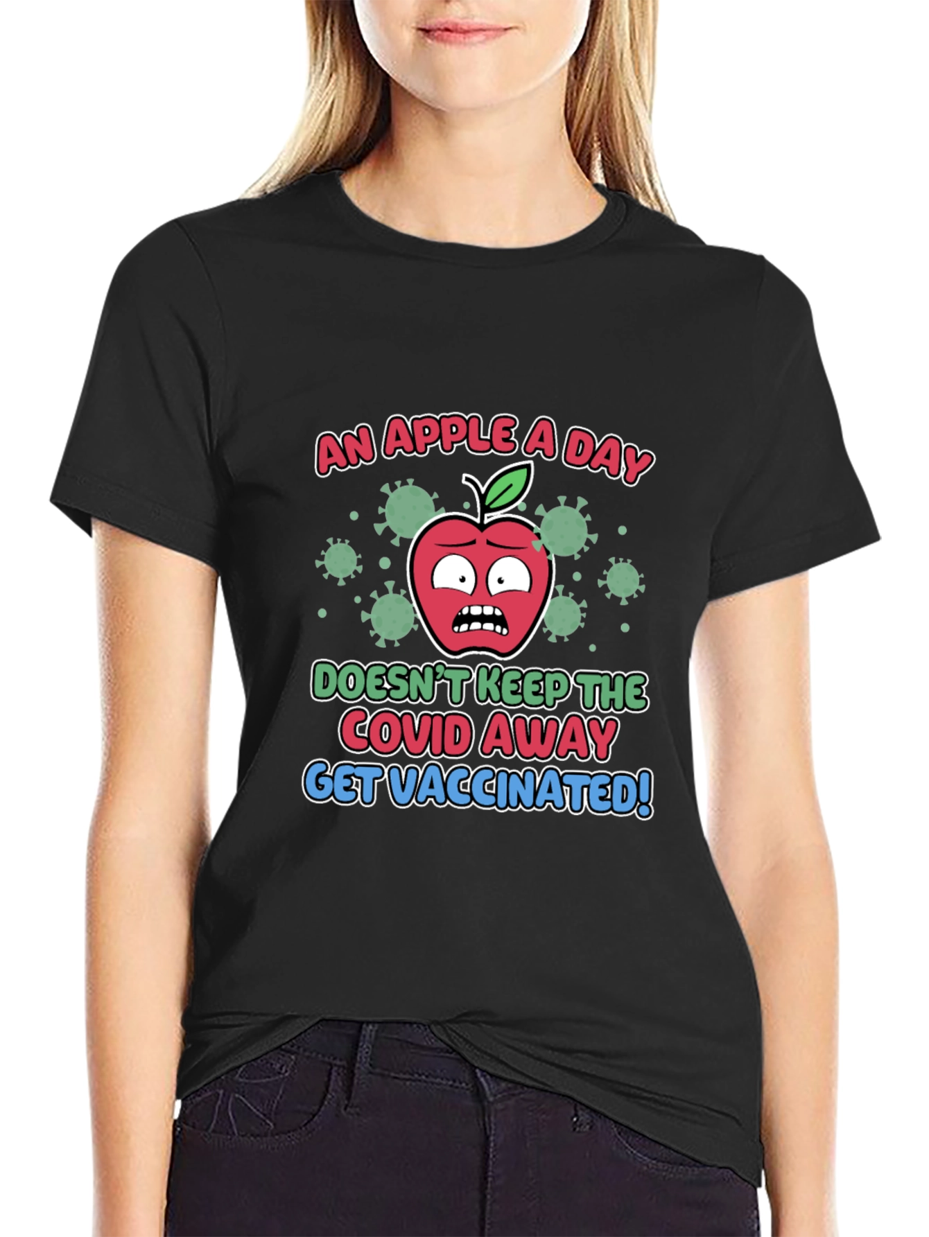 Get Vaccinated Apple Graphic T-Shirt
